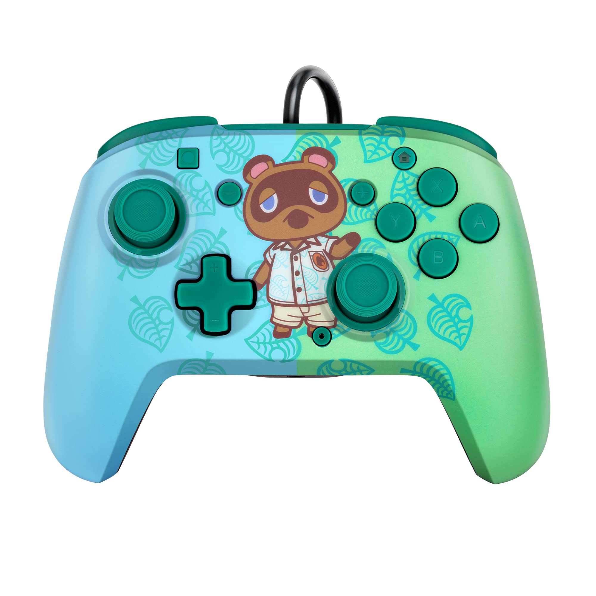 PDP REMATCH Enhanced Wired Nintendo Switch Pro Controller for Switch, Switch Lite & OLED - Animal Crossing Tom Nook Edition (Blue/Green) | Perfect for Gaming, Multiplayer & Competitive Play
