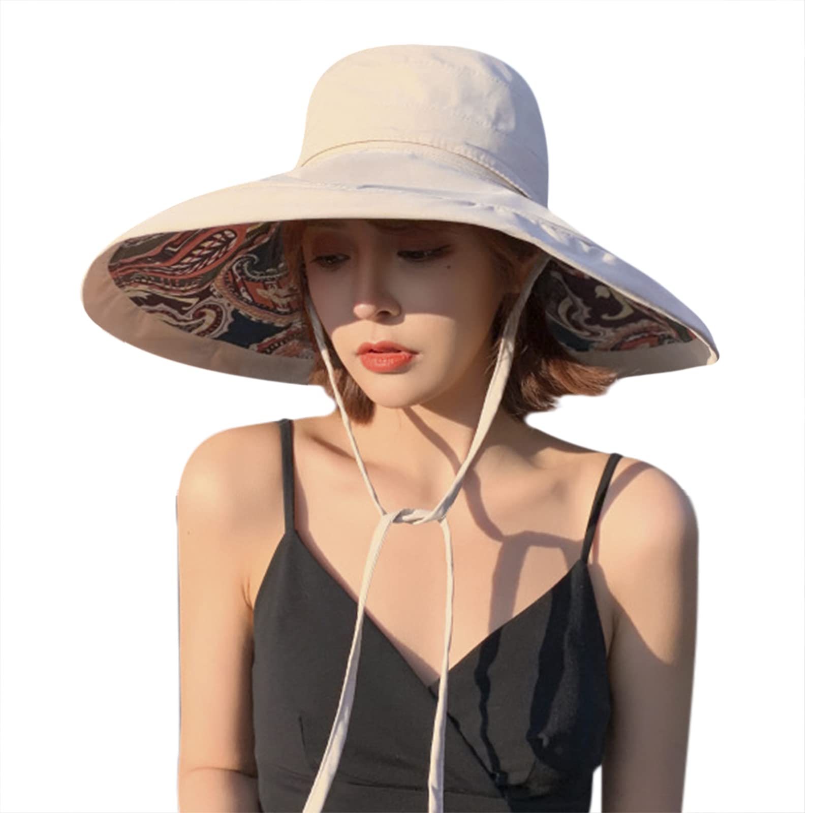 Women's Straw Bucket Hat - Wide Brim Floppy Beach Hat for Summer Sun Protection | Outdoor, Travel & Vacation Essential