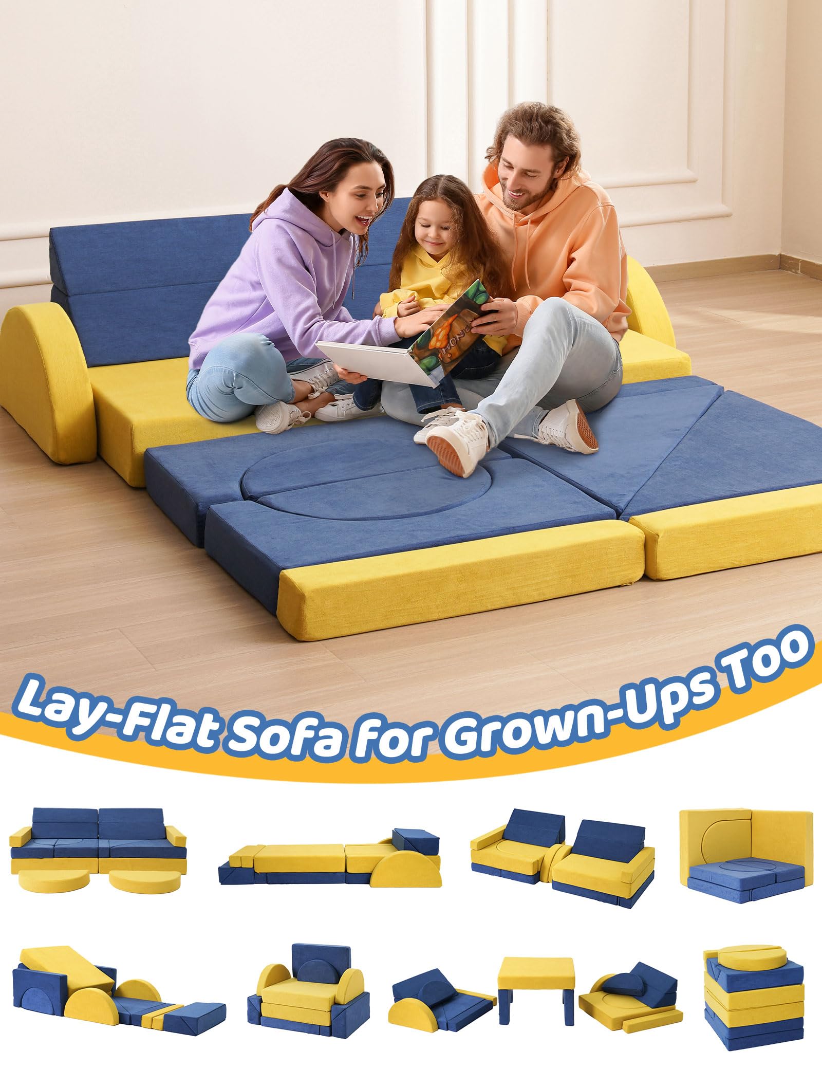 16PCS Modular Kids Play Couch Set - 63