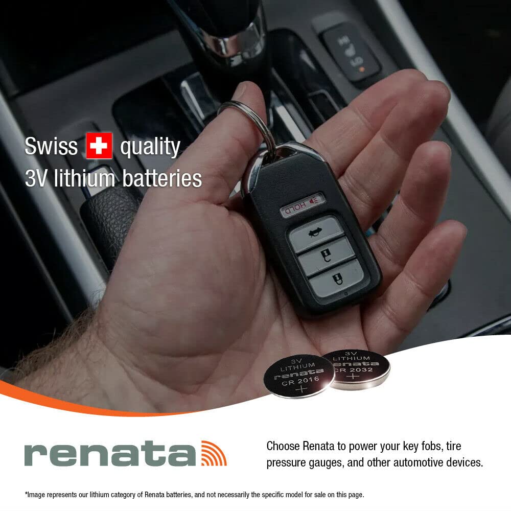 Renata CR1220 3V Lithium Coin Cell Batteries (10 Pack) - Long-Lasting Power for Watches, Calculators, Key Fobs & Small Electronics