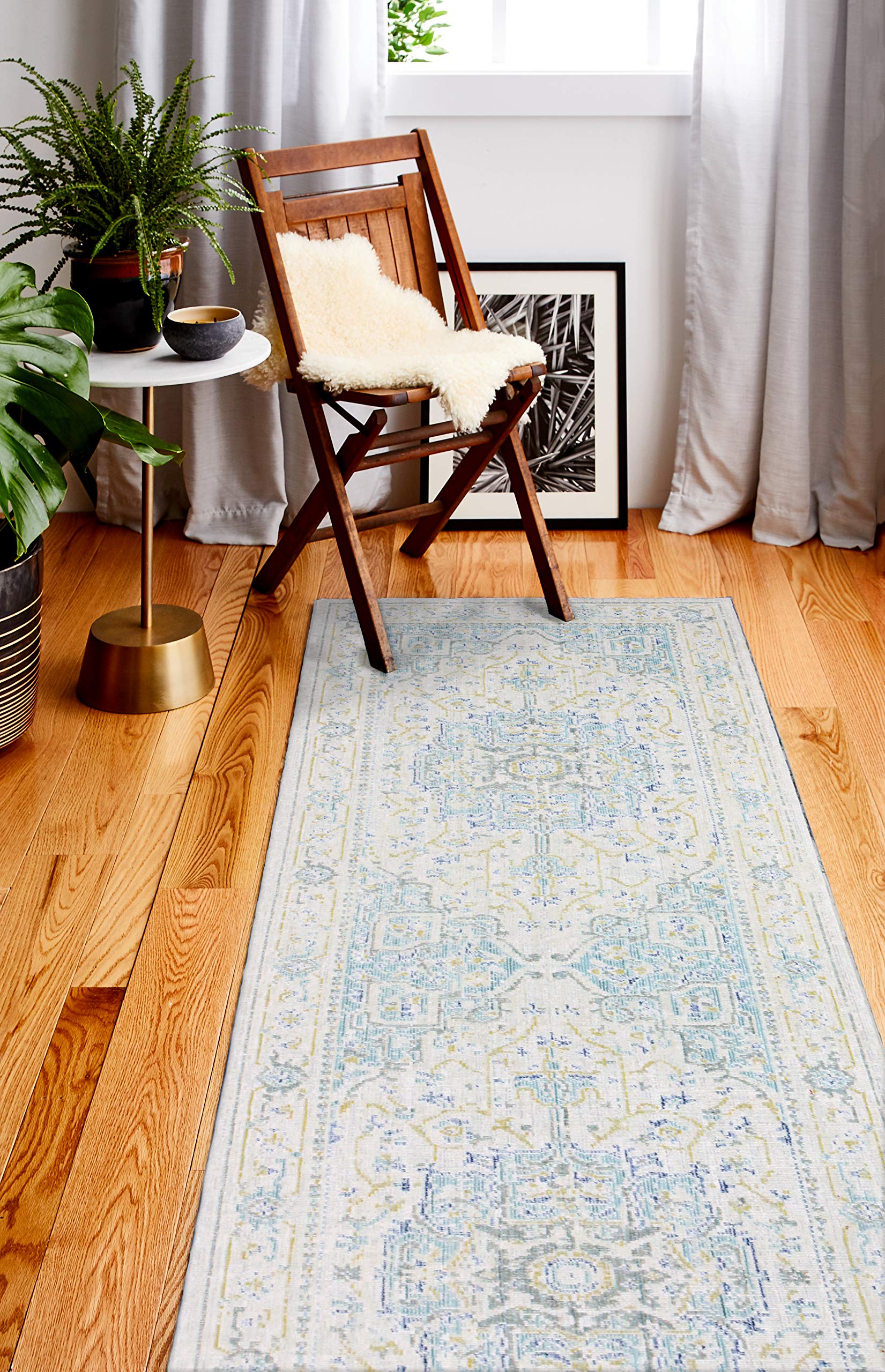 Bashian Collection Area Rug - Premium Power Loom Polyester - Non-Slip Runner Rug for Entryway, Living Room, Bedroom - 8.6’ x 11.6’ Beige - Soft & Durable Home Decor for Modern Houses & Apartments