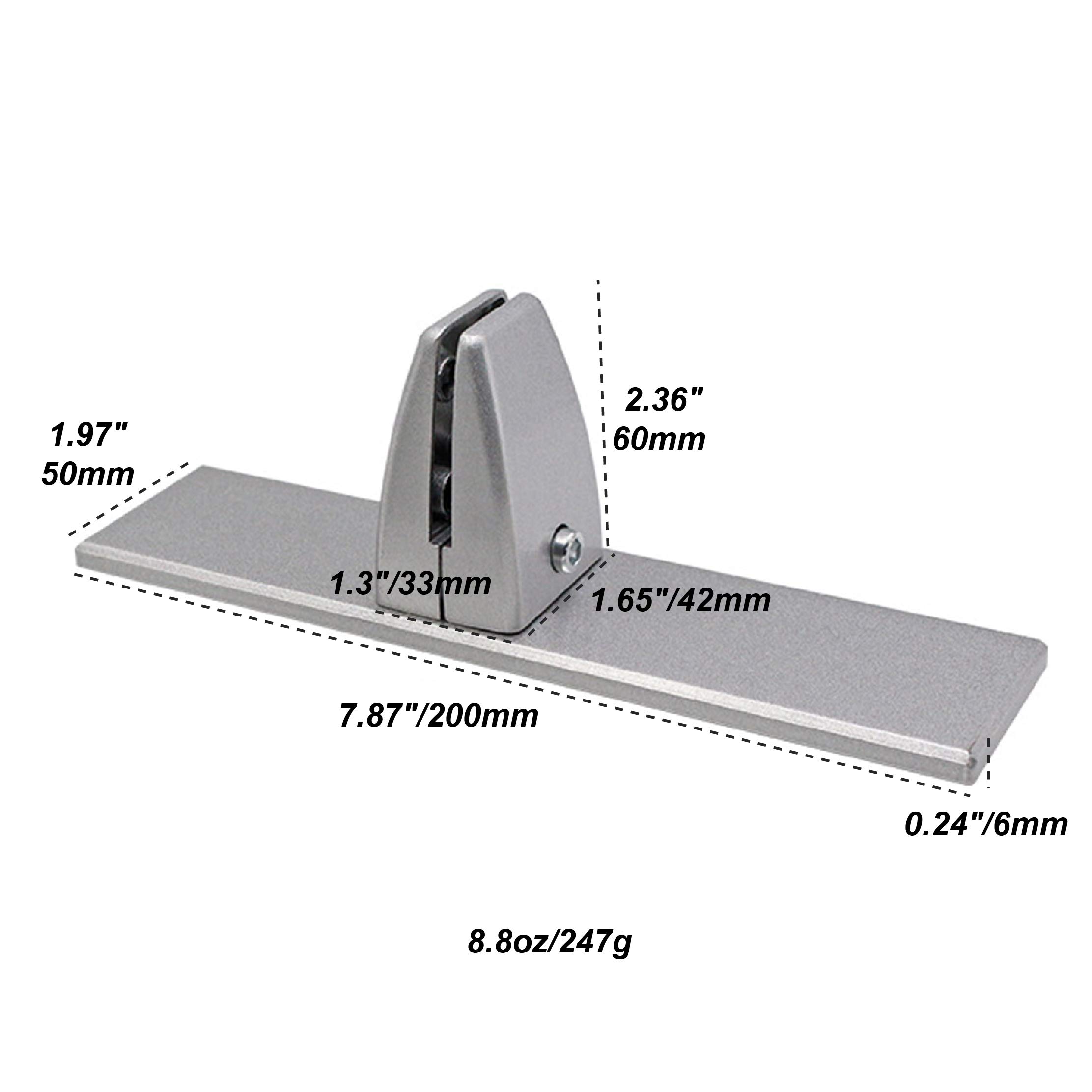 4-Pack Heavy Duty Aluminum Sneeze Guard Clamp Brackets for Countertops - Clear Acrylic Panel Support Stand with Strong Adhesive Base - Perfect for Reception Desks, Retail Counters & Food Service Areas