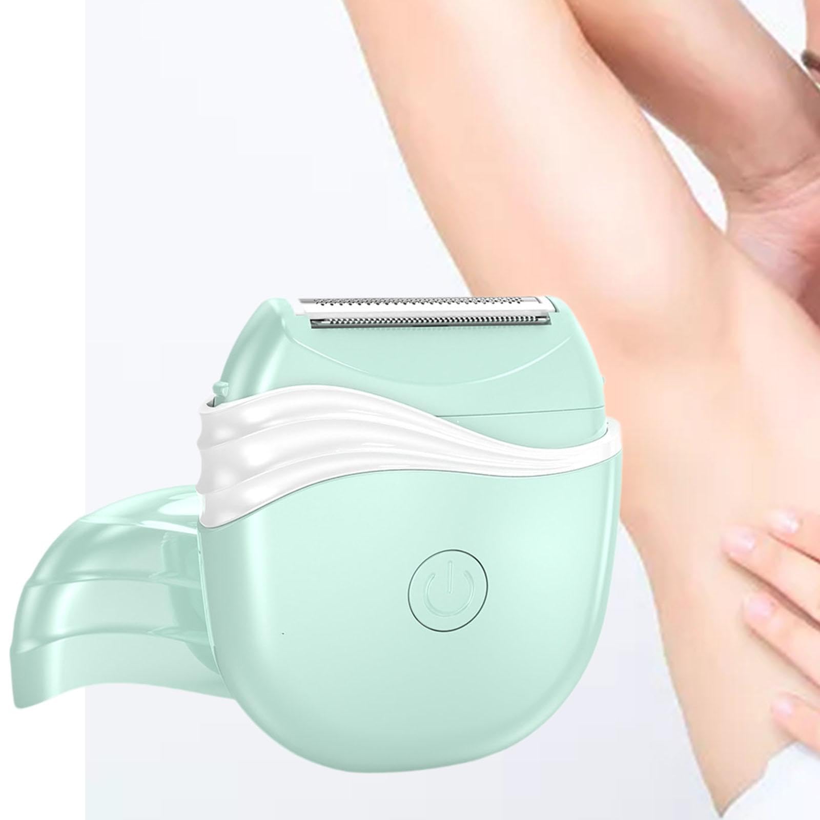 Electric Shaver for Women - Portable Bikini Trimmer & Body Groomer for Arms, Armpits, Legs - Compact Travel Razor with Green Design - Perfect for Home Use, Travel & Personal Grooming