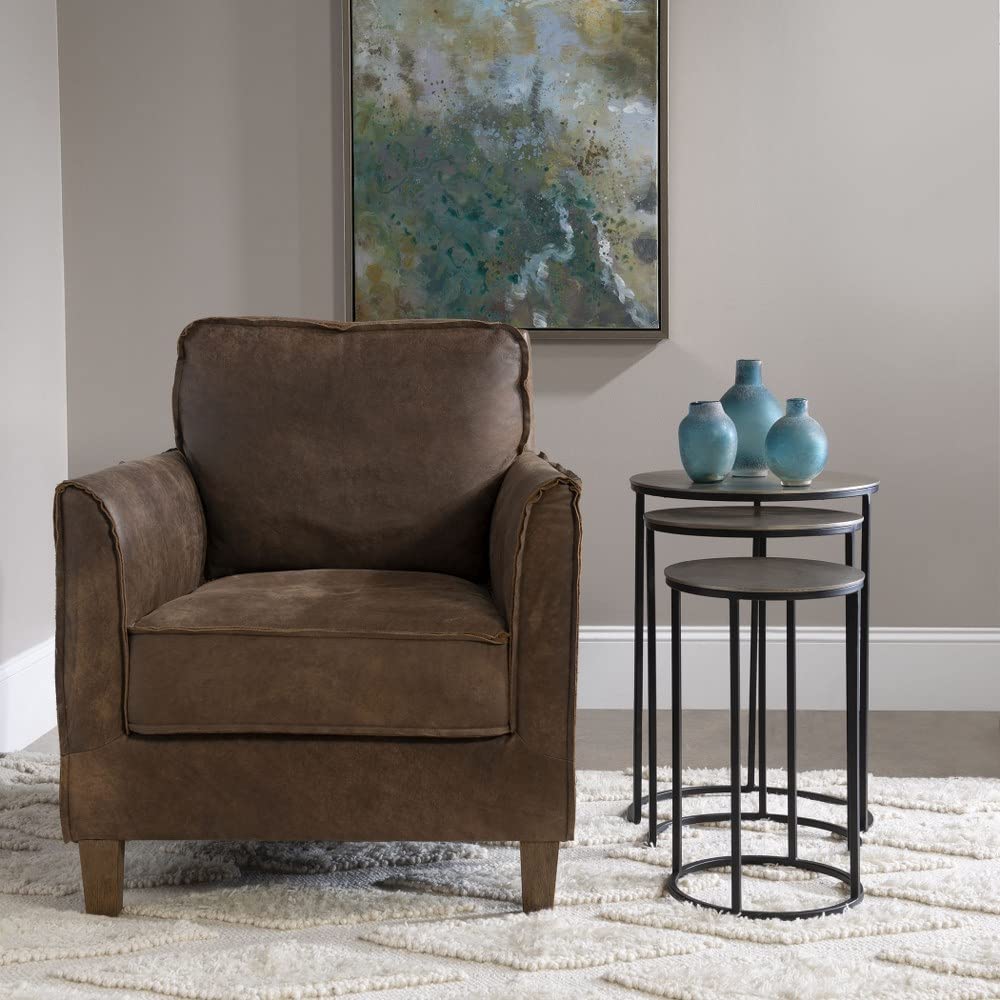 23.7 Inch Modern Metal Nesting Tables Set of 3 - Space-Saving End Tables & Accent Furniture for Living Room, Bedroom, Office (208-Bel-3826010) | Perfect for Small Spaces, Coffee Table Alternatives & Home Decor