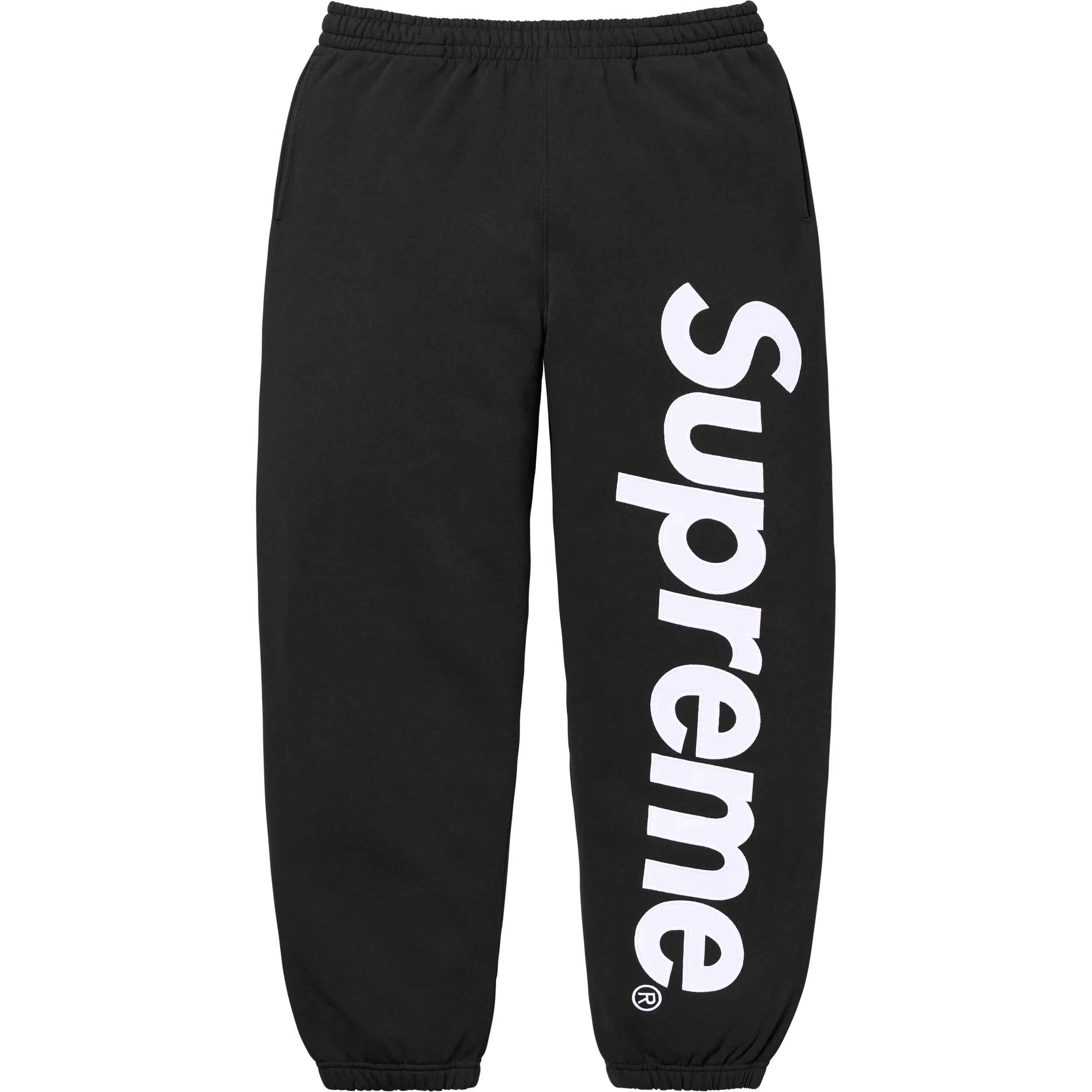 SUPREME 24FW Satin Applique Sweatpants - Men's Luxury Joggers for Casual Wear & Street Style Fashion