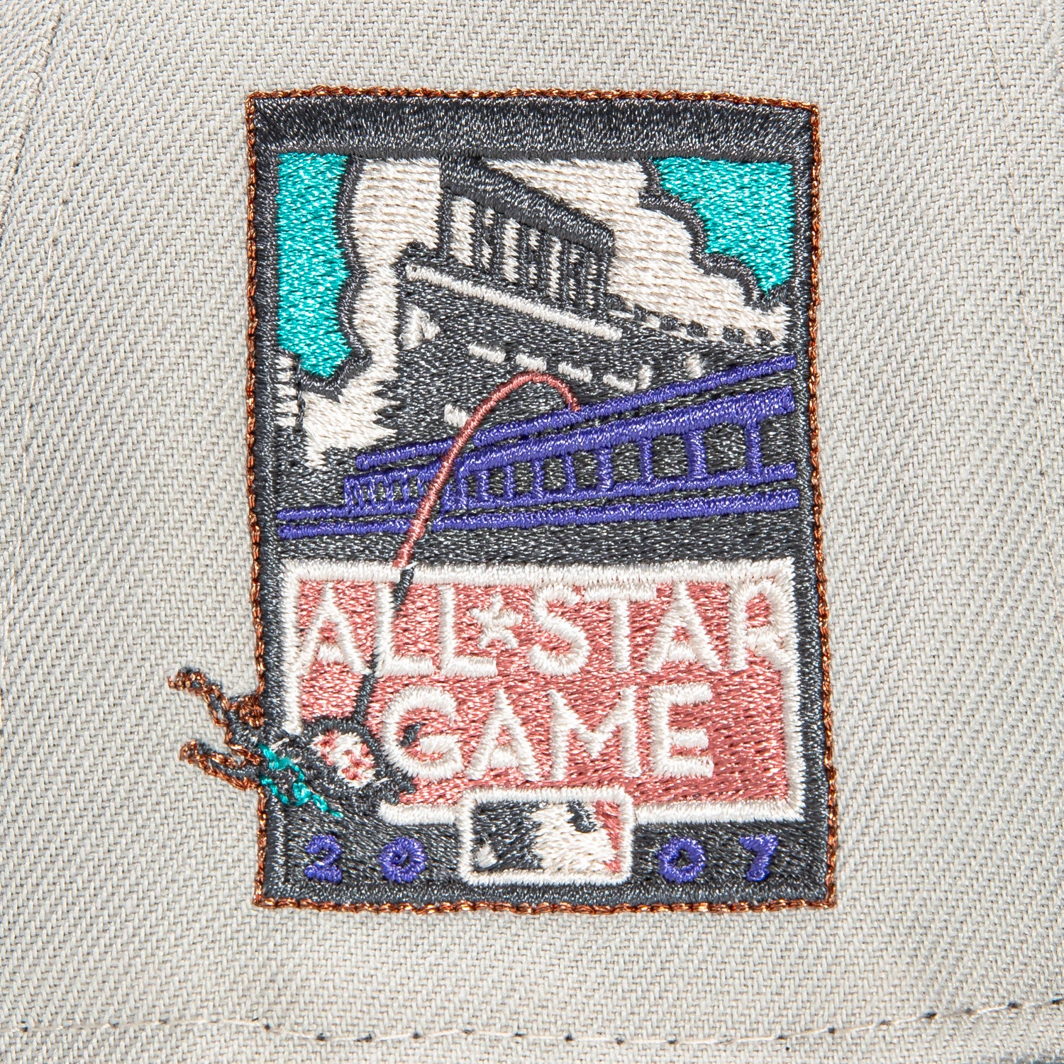 New Era 59Fifty San Francisco Giants 2007 All Star Game Patch Adjustable Baseball Cap - Stone & Graphite Color for Men's Sports & Casual Wear