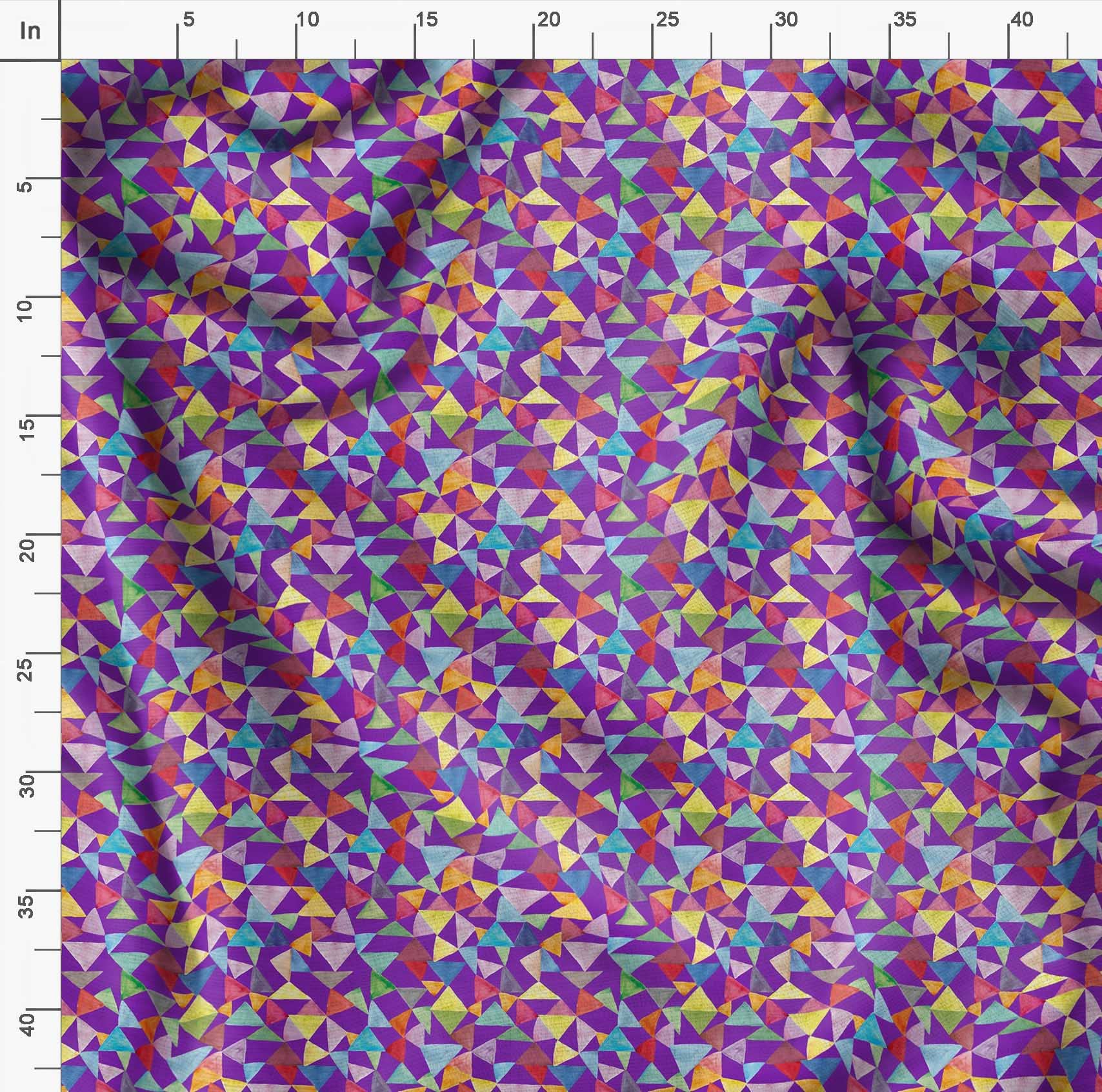 Soimoi Moss Georgette Brown Fabric by The Yard - 42 Inch Wide Geometric Print Fabric for DIY Crafts, Dresses & Home Decor | Triangle Pattern Chic Fabric for Sewing Projects & Fashion Design