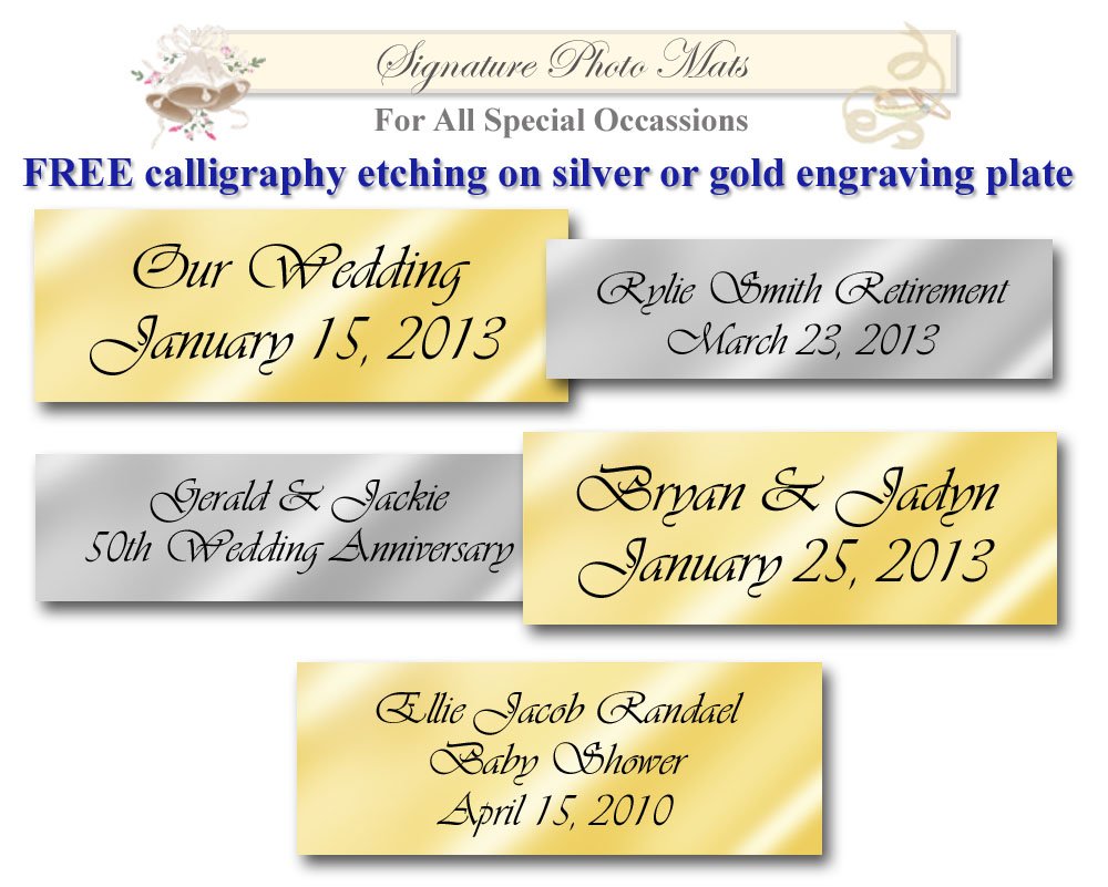 Personalized Engraved Wedding Signature Frame 16x20 - Elegant Photo Matted Frame for Anniversaries, Retirements & Baby Showers - Black Satin Wood with Gray Mat - Perfect for Wedding Guest Books & 8x10 Photo Displays