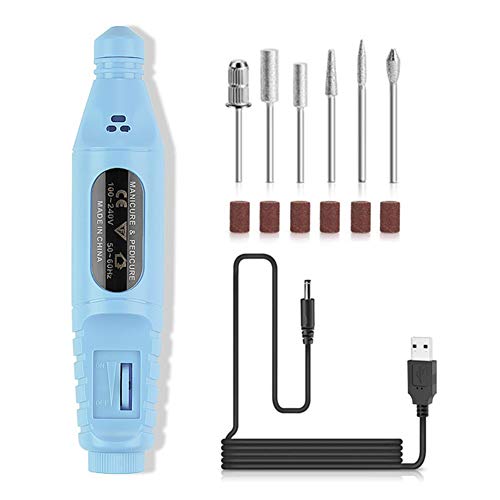 Professional Portable Electric Nail Drill Kit - Rechargeable Manicure & Pedicure Machine with Nail File & Polishing Tips for Acrylic Nails | Perfect for Home Salon, Nail Art Enthusiasts & Professional Use