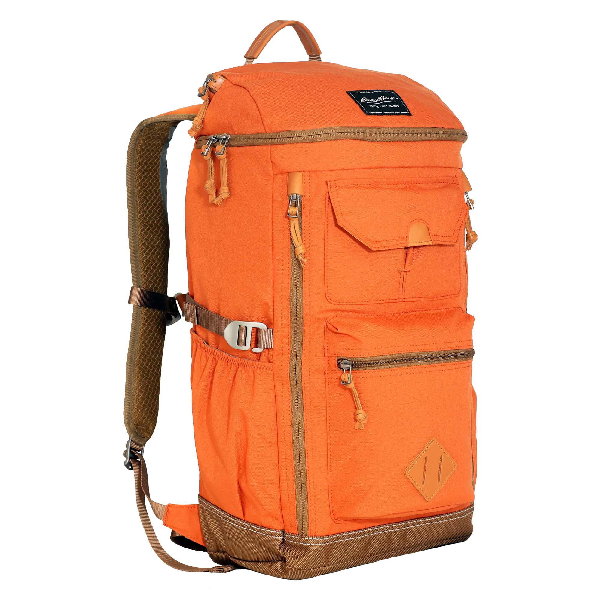 Eddie Bauer Bygone Backpack 30L - Durable Hiking Backpack with Multiple Exterior Pockets & Laptop Compartment - Terracotta Color - Perfect for Travel, School & Outdoor Adventures