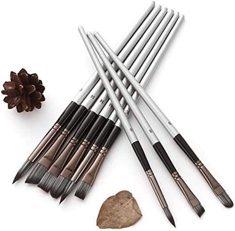 24-Piece Nylon Hair Wooden Handle Watercolor Paint Brush Set - Perfect for Artists, Students & DIY Projects - Ideal for Watercolor Painting, Acrylics, Gouache & Calligraphy