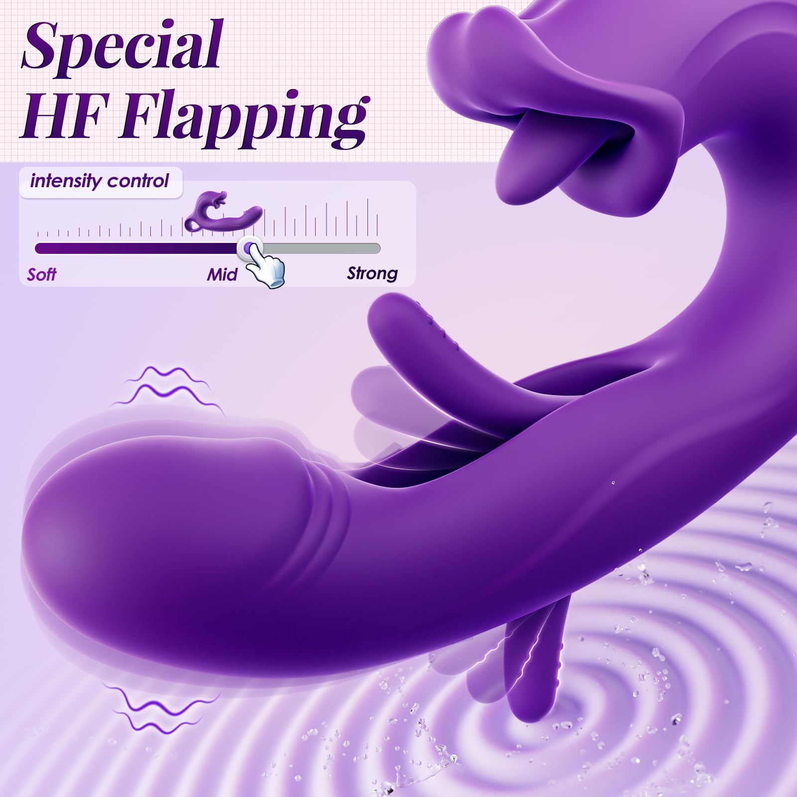 Realistic Thrusting Vibrator Sex Toy for Women - 7 Powerful Modes (Flapping, Vibrating, Licking) G-Spot Stimulator with Rose Suction & Tongue Action - Perfect for Solo Play & Couples Intimacy
