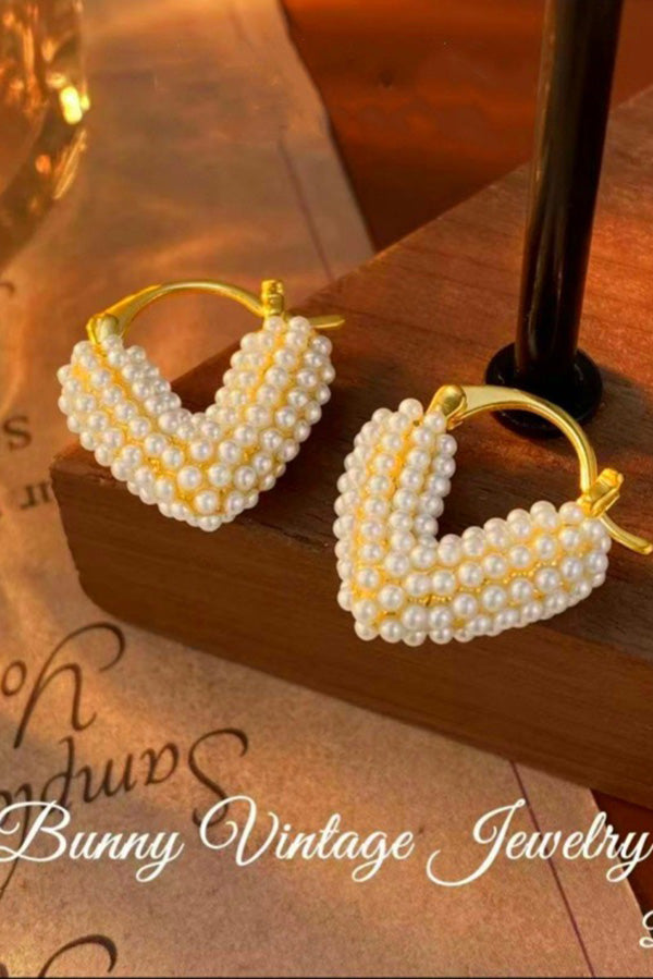 Elegant Sweet Pearl Heart Earrings for Women - Romantic Gift for Valentine's Day, Anniversary & Date Night