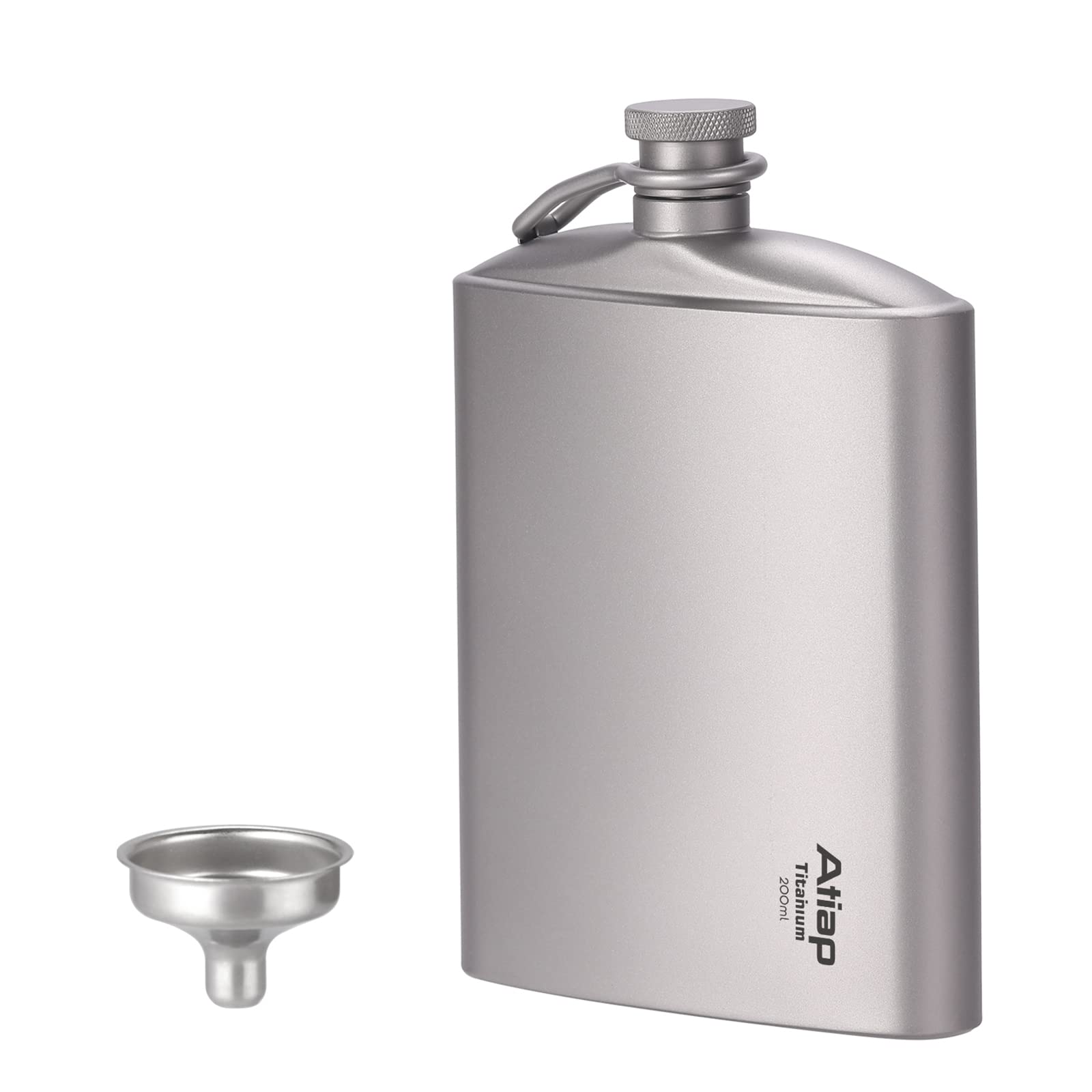 Premium 260ML Titanium Hip Flask with Funnel & Cap - Lightweight Outdoor Portable Liquor Flask for Camping, Hiking, Travel & Gifts