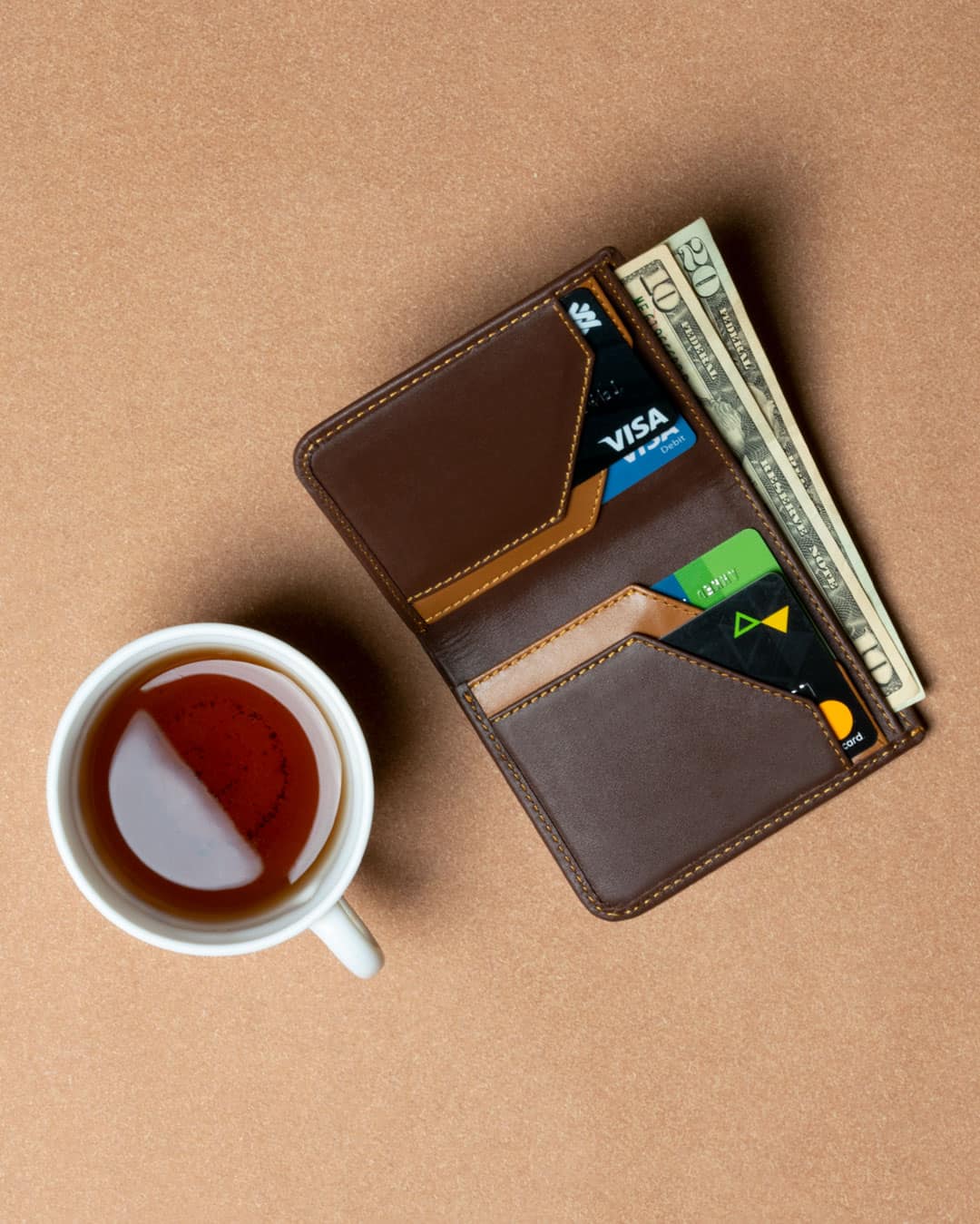 Premium Wave Bifold Wallet for Men - RFID Blocking Leather Wallet with Multiple Card Slots & Cash Pocket - Perfect for Everyday Use, Travel, and Business