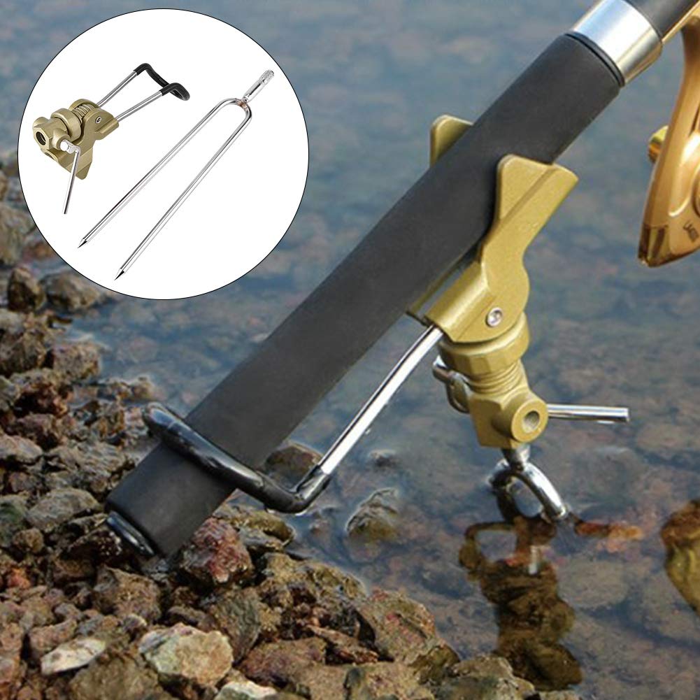 Adjustable Aluminum Alloy Fishing Rod Stand Holder - Stable Ground Bracket for Fishing Tackle Accessories | Perfect for Shore, Boat & Ice Fishing