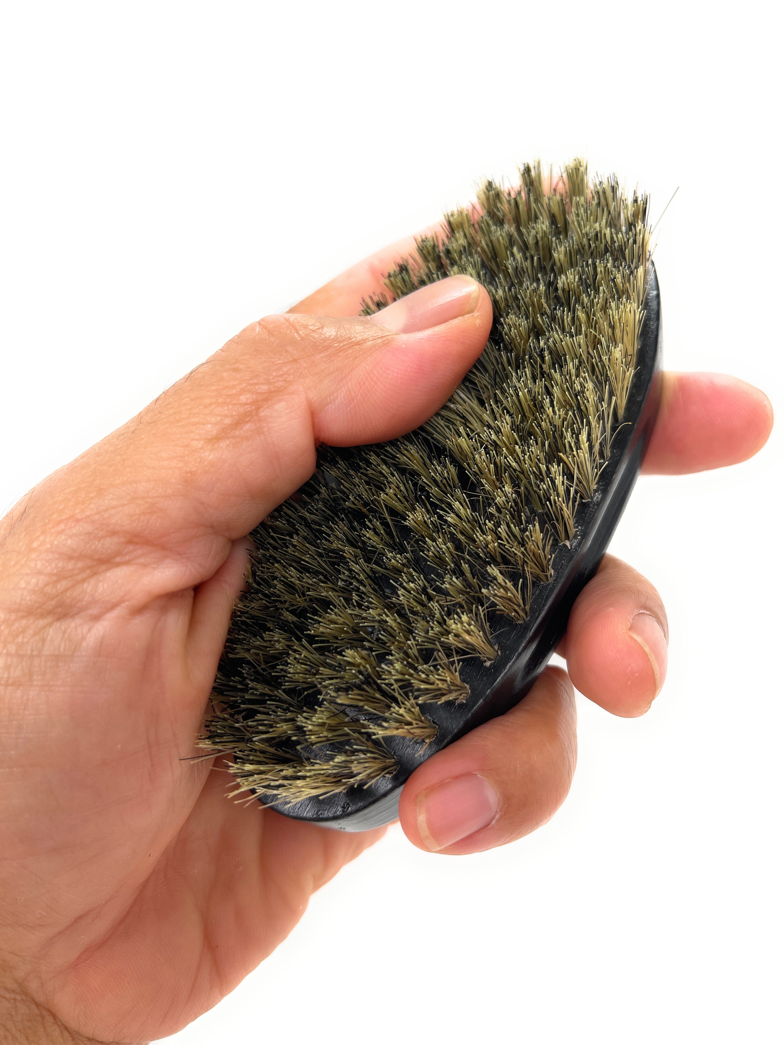 Phillips Military Wood Bristle Beard Brush - Black Wooden Boar Bristle Brush for Short Hair & Stubble - Perfect for Grooming, Styling & Exfoliating at Home or Travel