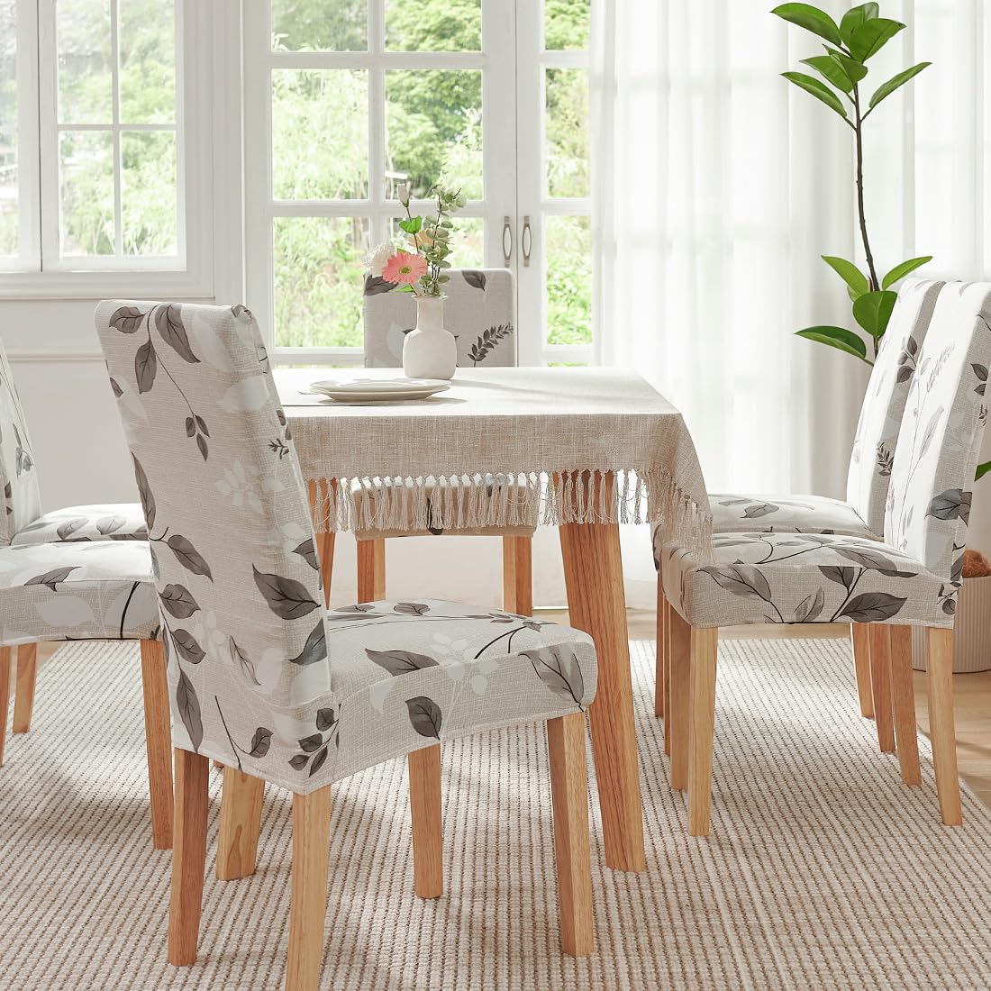 Stretch Dining Chair Covers 4-Pack - Washable Spandex Slipcovers for Home & Party Decor