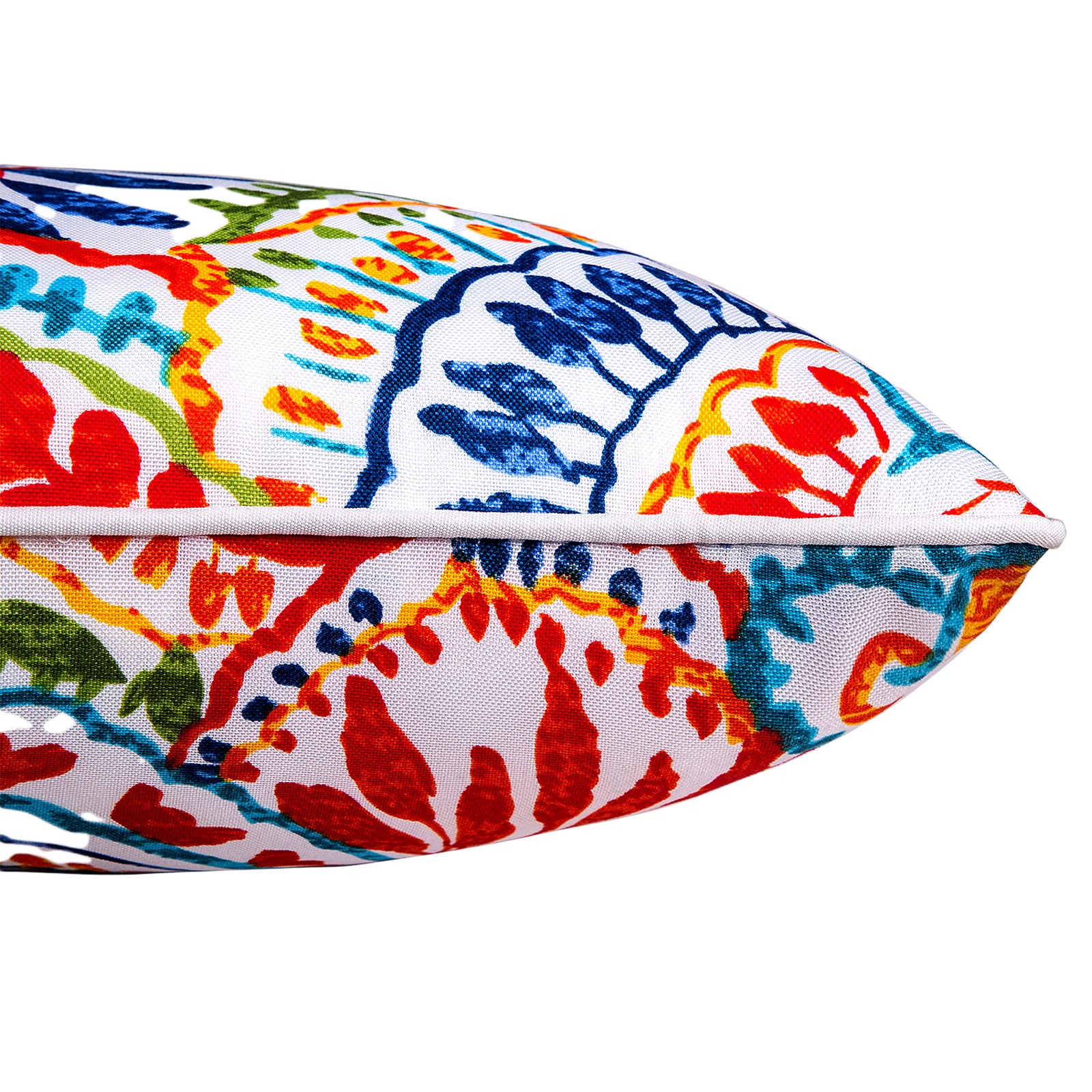 JMGBird Waterproof Outdoor Pillows Set of 2 - 12×20 Inch Lumbar Cushions with Insert for Patio Furniture, Garden Chairs, Poolside Lounging & Backyard Decor