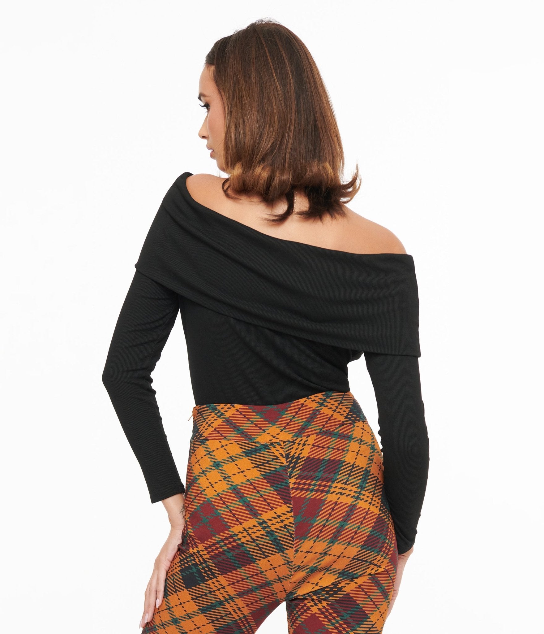 Vintage 1960s Black Folded Shoulder Knit Top - Retro Women's Sweater for Casual Outfits & Holiday Parties