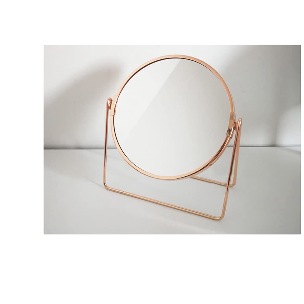 360° Rotating Double-Sided Metal Makeup Mirror - Electroplated Sturdy Vanity Mirror for Home & Travel | Perfect for Dressing Table, Bathroom & Portable Beauty Use
