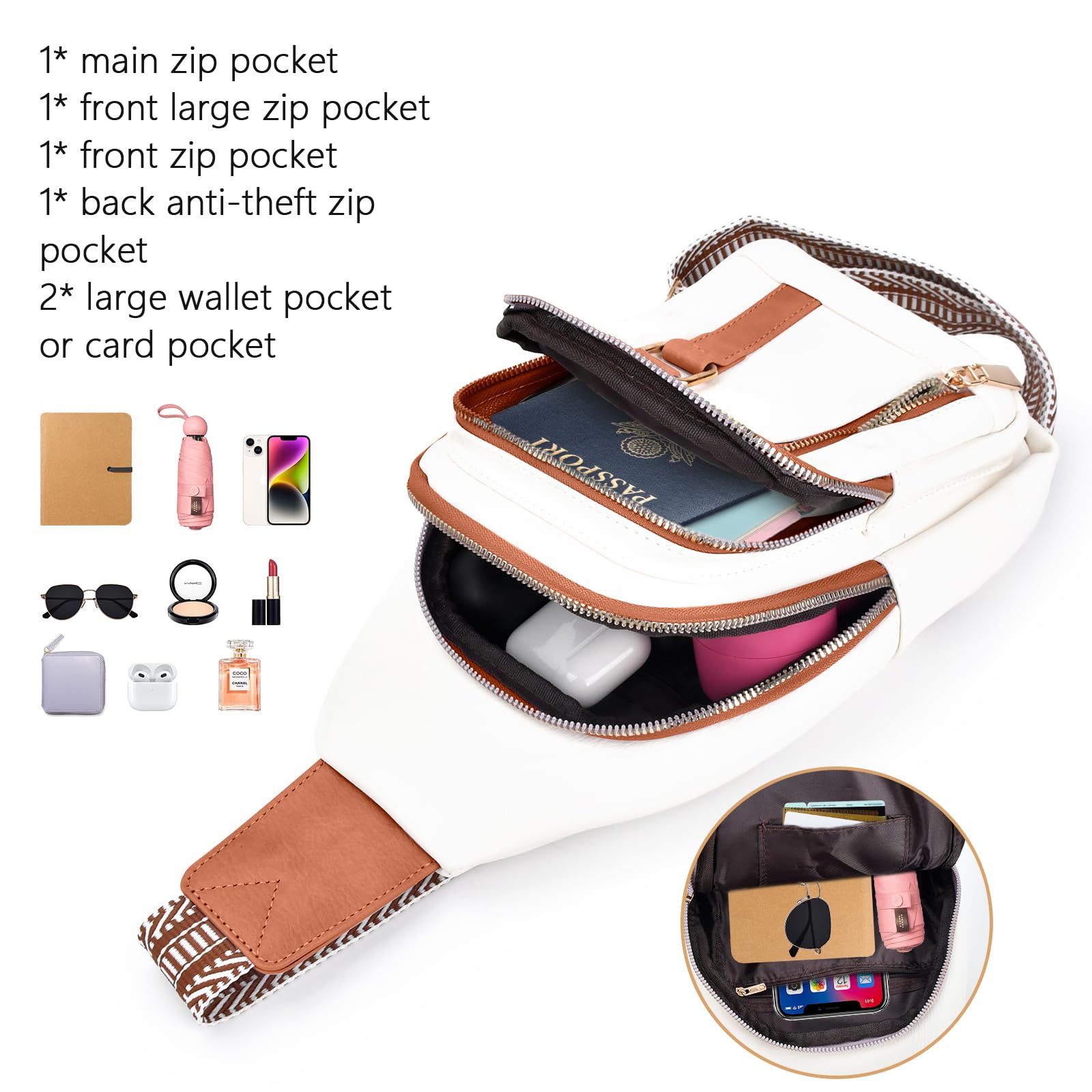 Women's Leather Crossbody Bags - Stylish Sling Bags & Fanny Packs for Mom, Wife, Birthday & Mother's Day Gifts - Perfect for Travel, Shopping & Daily Use