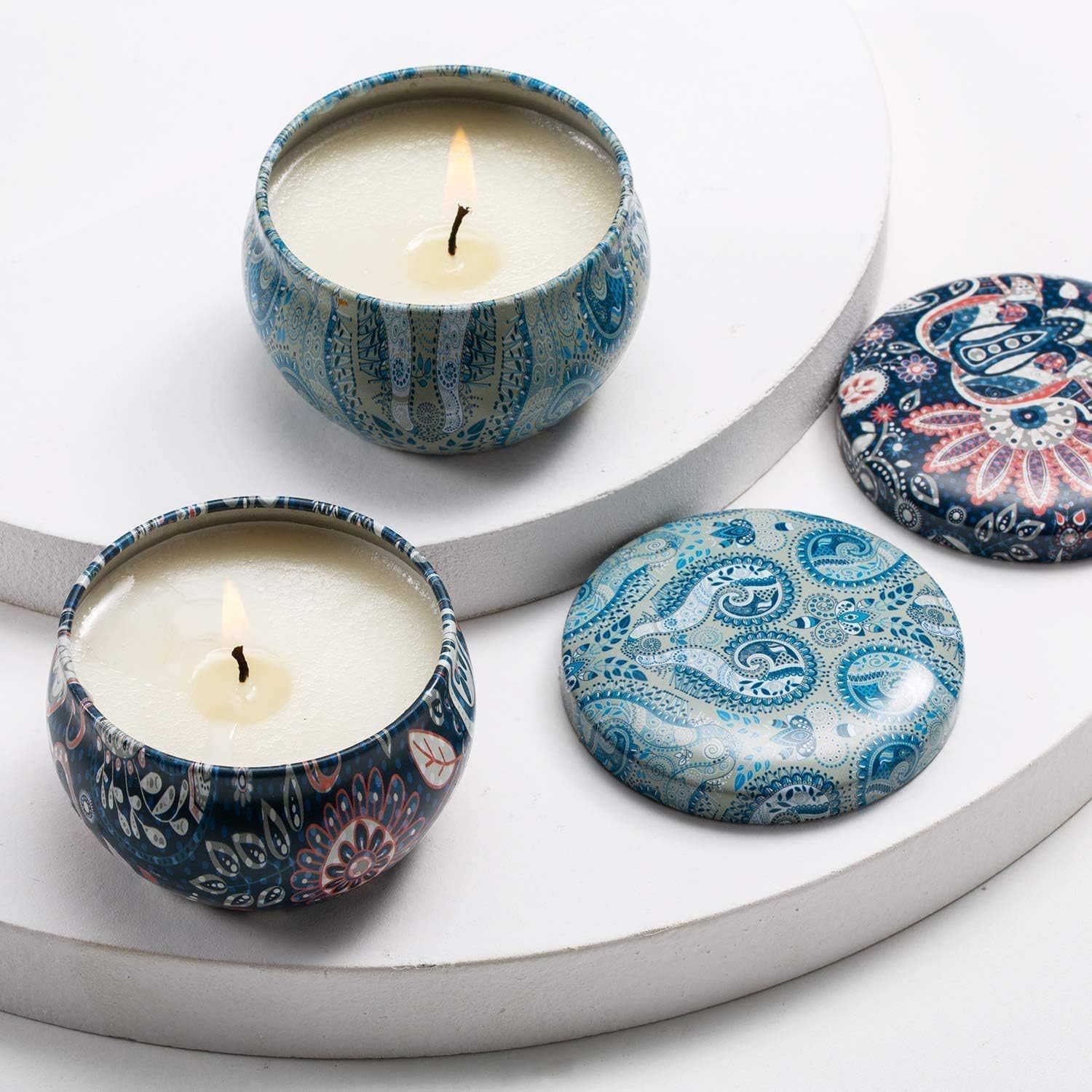 16 Pack Scented Candles Gift Set - Natural Soy Wax Travel Tin Candles with Essential Oils for Stress Relief, Aromatherapy & Home Relaxation | Perfect for Bedroom, Bath, Yoga & Meditation