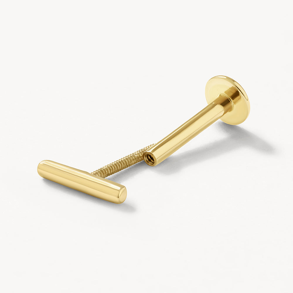 10k Gold Micro Fine Bar Helix Single Stud Earring - Dainty & Minimalist Jewelry for Cartilage Piercing, Everyday Wear & Special Occasions