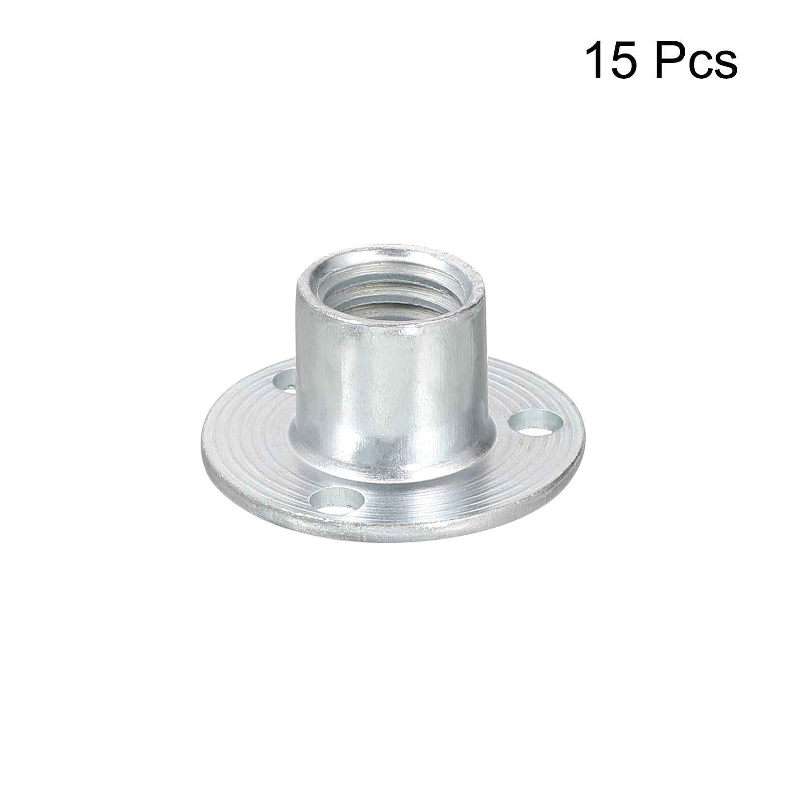 uxcell M10 Brad Hole Tee Nut - 15pcs Carbon Steel Round Base Screw-in T-Nuts for Furniture Hardware & Flange Female Thread Insert Nuts - Perfect for DIY Projects, Woodworking, and Furniture Assembly