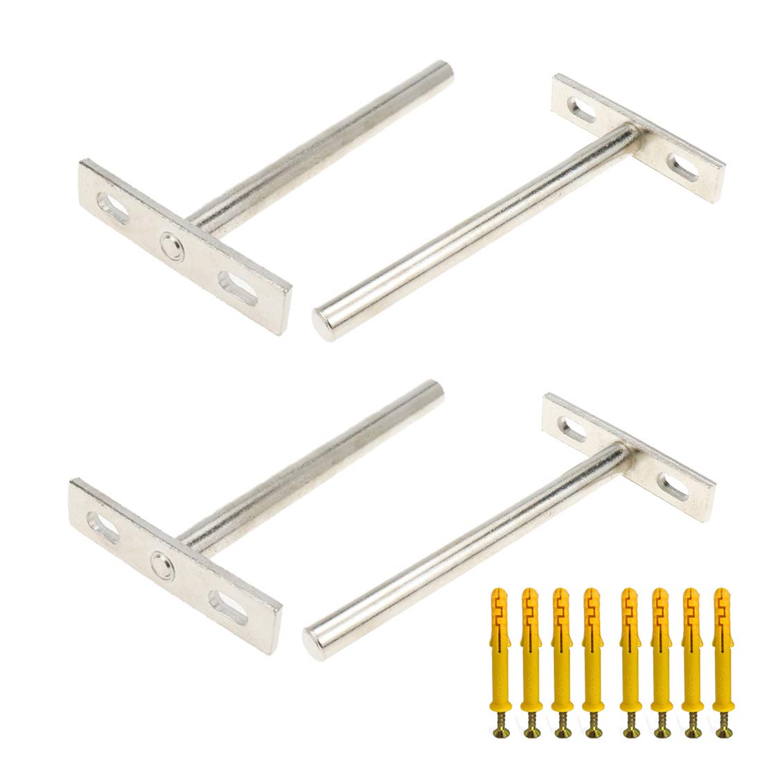 Heavy Duty Floating Shelf Brackets 5 Inch - 4 Pack Invisible Shelf Supports for Wall Mounted Shelves - Perfect for Living Room, Kitchen, Bathroom Storage & Display