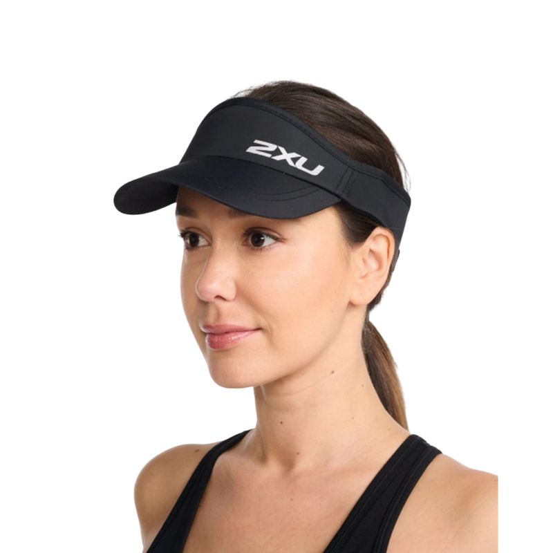 2XU Performance Running Visor for Men & Women - Lightweight, Sweat-Wicking Sun Protection for Outdoor Running, Hiking & Sports