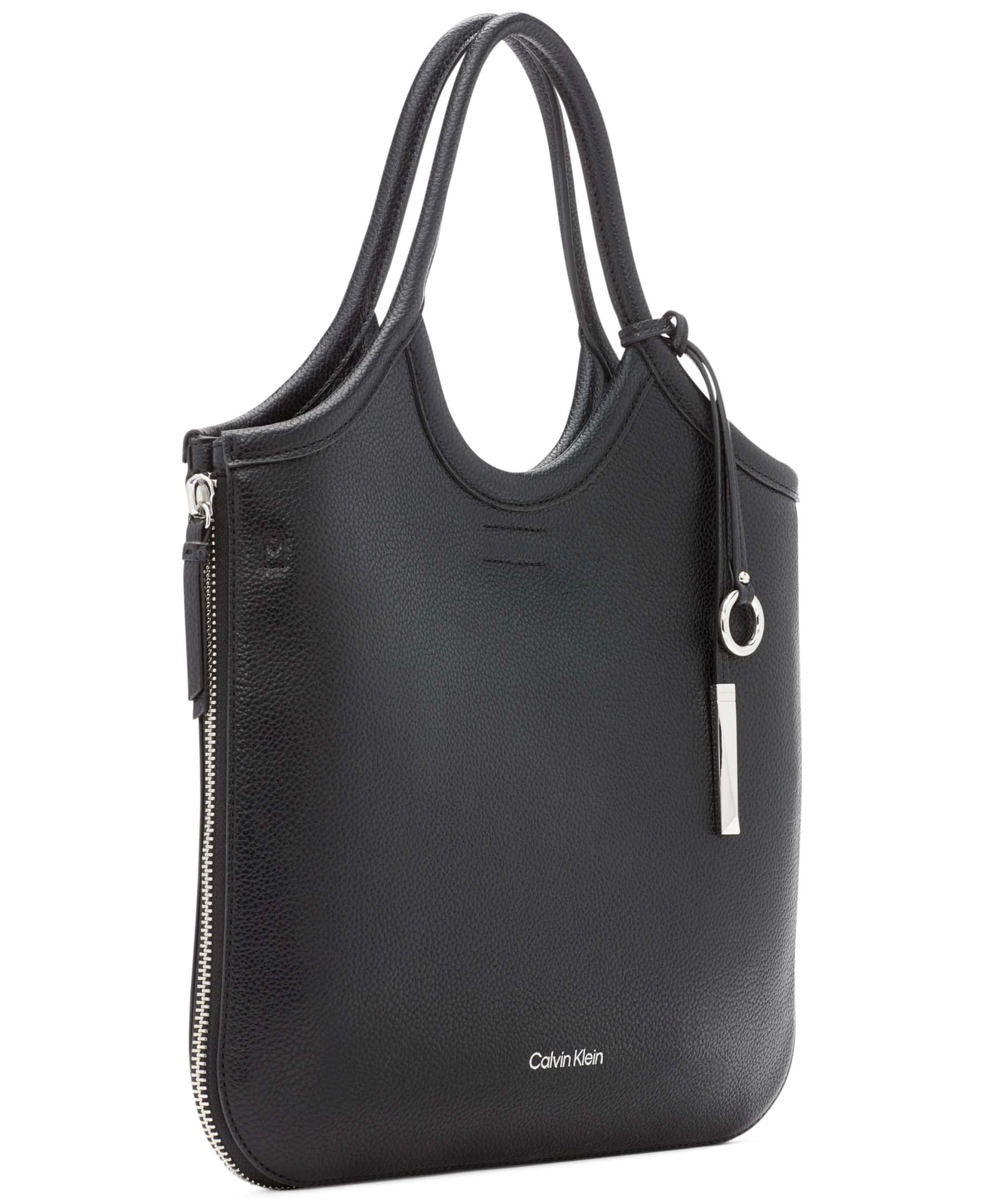 Calvin Klein Gabrianna Novelty Slim Side Zip Tote Bag for Women - Stylish Work & Travel Handbag, Perfect for Office, Commute and Weekend Outings