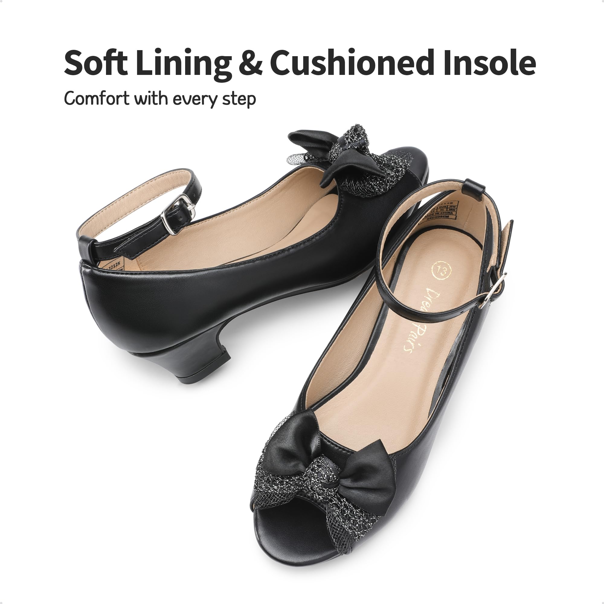 DREAM PAIRS Girls Dress Heels - Bow Flower Princess Open Toe Sandals for Wedding Party & Special Occasions | Comfortable Kids Dress Shoes for Little & Big Girls (Toddler to Youth) | Perfect for Flower Girls, Pageants, Birthday Parties & Formal Events