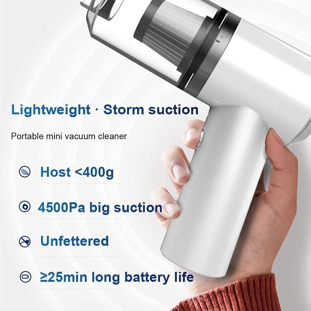 45W/4500Pa Portable Car Vacuum Cleaner - Powerful Wet & Dry Auto Interior Vacuum for Car Detailing - Perfect for Men & Women - Ideal for Cleaning Seats, Carpets & Hard-to-Reach Areas