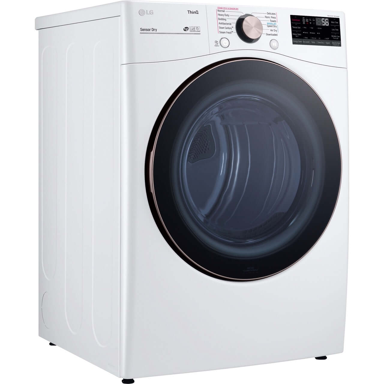 LG DLGX4001W 27 Inch 7.4 Cu Ft Front Load Gas Dryer with TurboSteam Technology - Smart Sensor Drying, Energy Efficient, White - Perfect for Large Families & Laundry Rooms