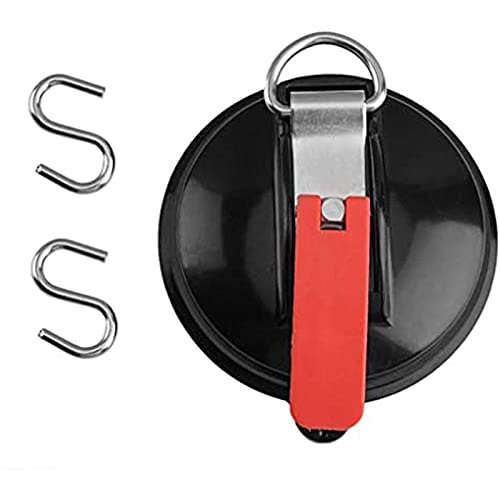 Vacuum Suction Cup Hooks Heavy Duty - 2 Pack Car Strap Suction Cup Anchors with Securing Hooks for Vehicle Organization, Bathroom Storage & Home Use