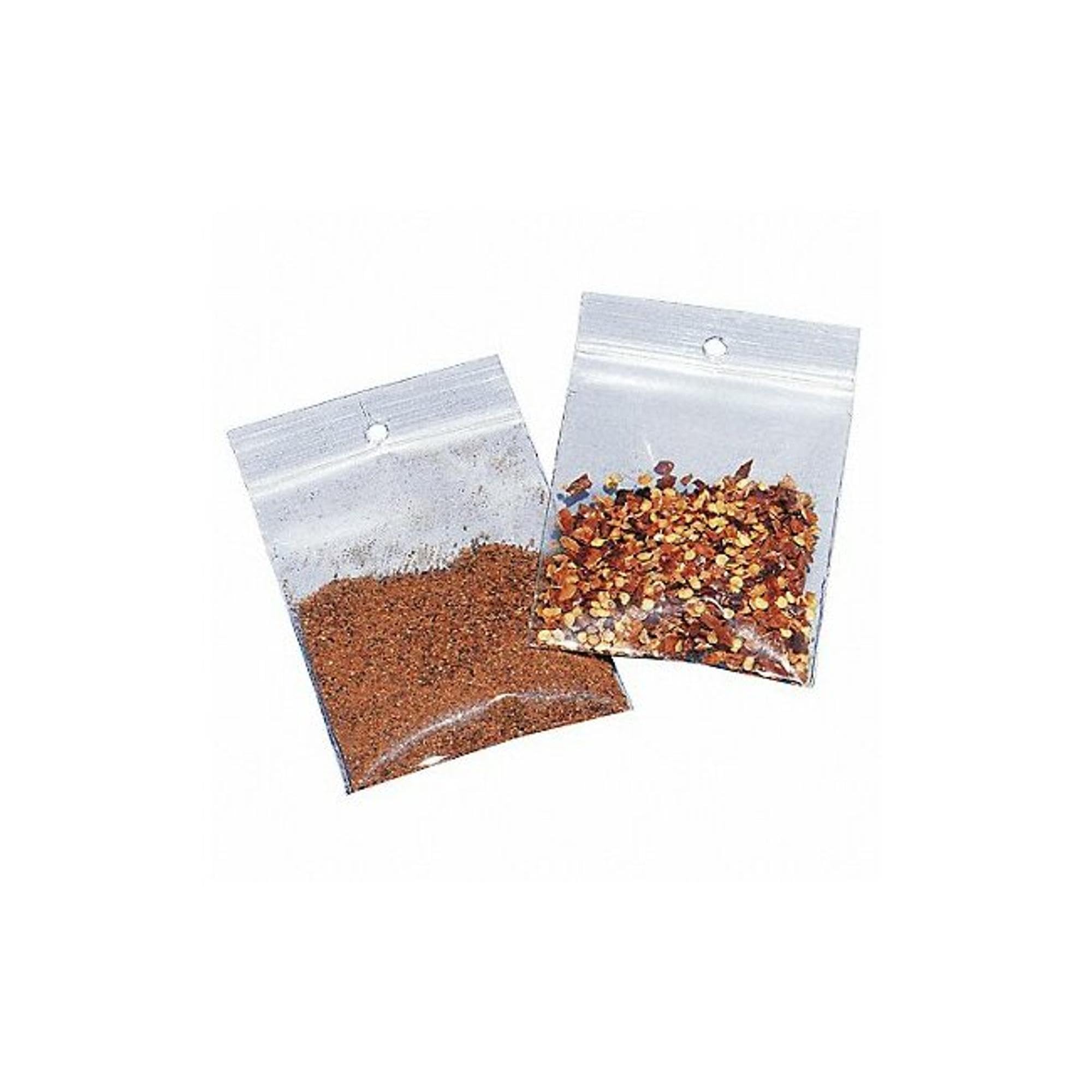 Premium Polypropylene Seal Top Bags with Hang Holes - 100 Pack, Clear Plastic Storage Bags for Crafts, Jewelry, Snacks & Small Parts Organization | Durable, Resealable & Leak-Proof