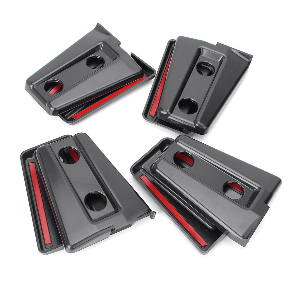 GZYF Auto Black Door Hinge Covers Protector Trim for Jeep Wrangler JK 4 Door 2007-2017 - Exterior Accessories for Off-Road Protection & Style Enhancement