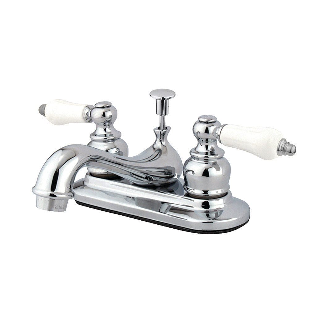 Kingston Brass KB604B 4-Inch Centerset Bathroom Faucet - Chrome Finish, Single Handle for Sink & Vanity, Perfect for Modern Bathroom Renovation