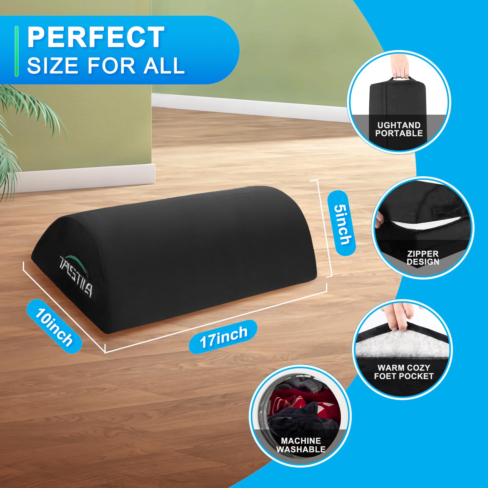 Ergonomic Foot Rest for Under Desk - Plush Warm Feet Pocket, Office Foot Stool for Back & Leg Pain Relief - Perfect for Home Office, Gaming & Work Desks