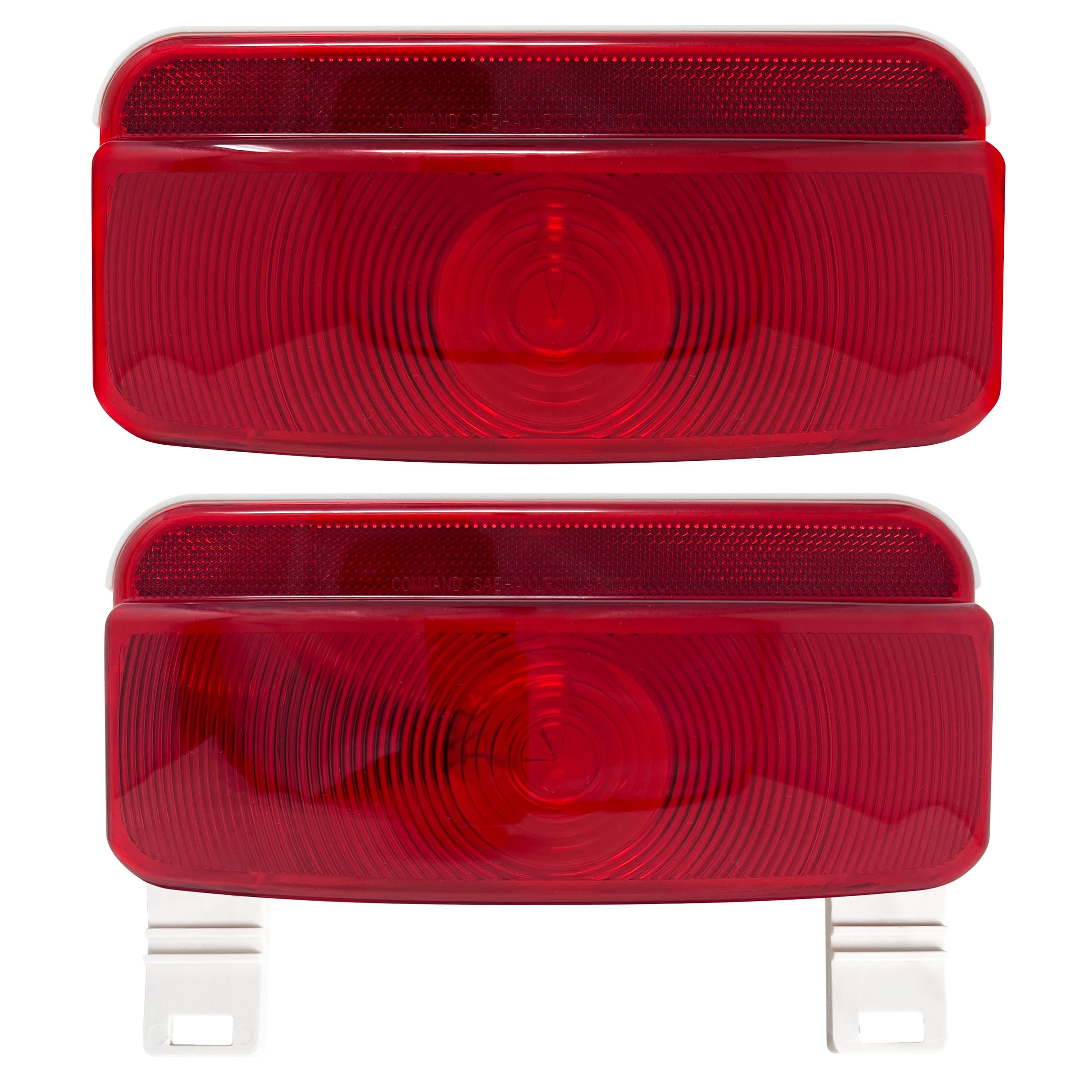 Command RV Camper Trailer LED Stop Turn Brake Tail Lights with License Plate Light - White Base Pair for Enhanced Safety & Night Visibility | Perfect for RV Upgrades, Camper Trailers & Travel Trailers