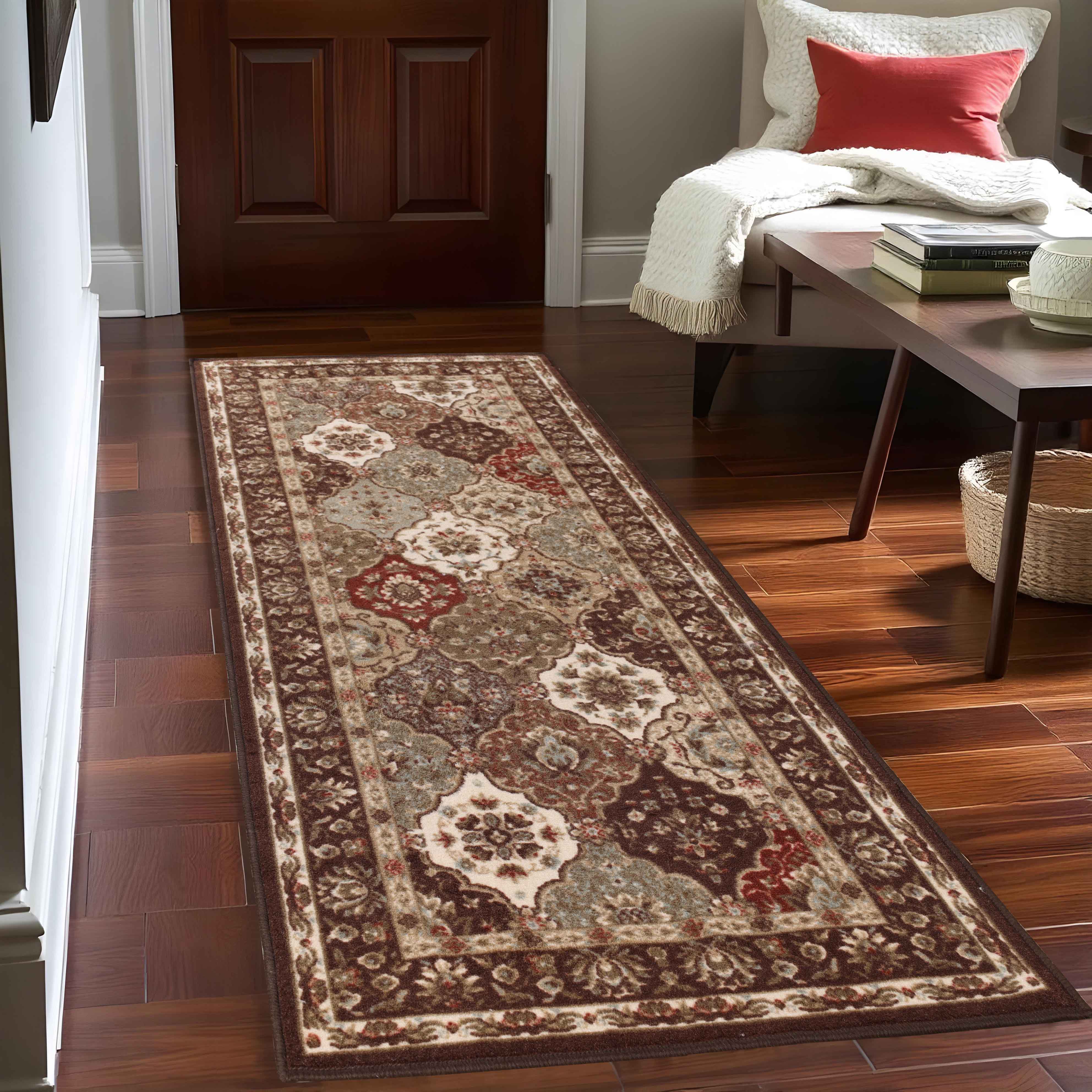 Palmyra Traditional Floral Medallion Indoor Area Rug - Non-Slip Living Room Carpet, Bedroom Runner Rug for Home Decor - Perfect for Hallway, Entryway & Cozy Spaces