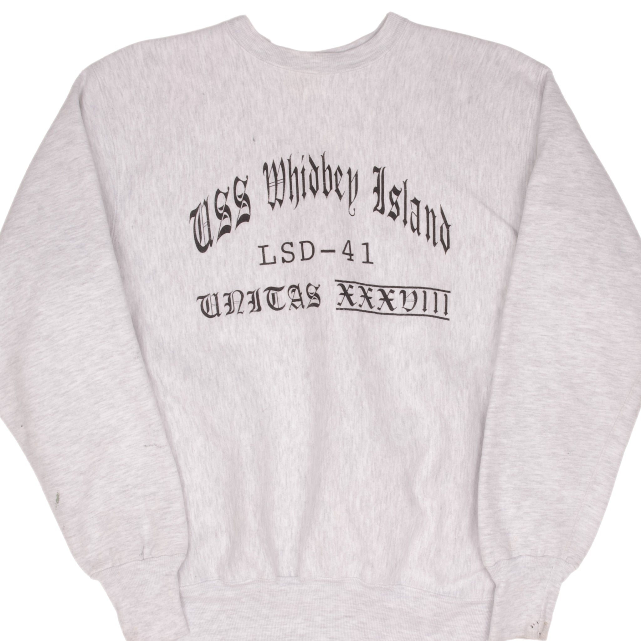 Vintage USN USS Whidbey Island LSD 41 Reverse Weave Sweatshirt - Large Size, Made in USA | Military-Inspired Comfort for Casual Wear & Navy Enthusiasts