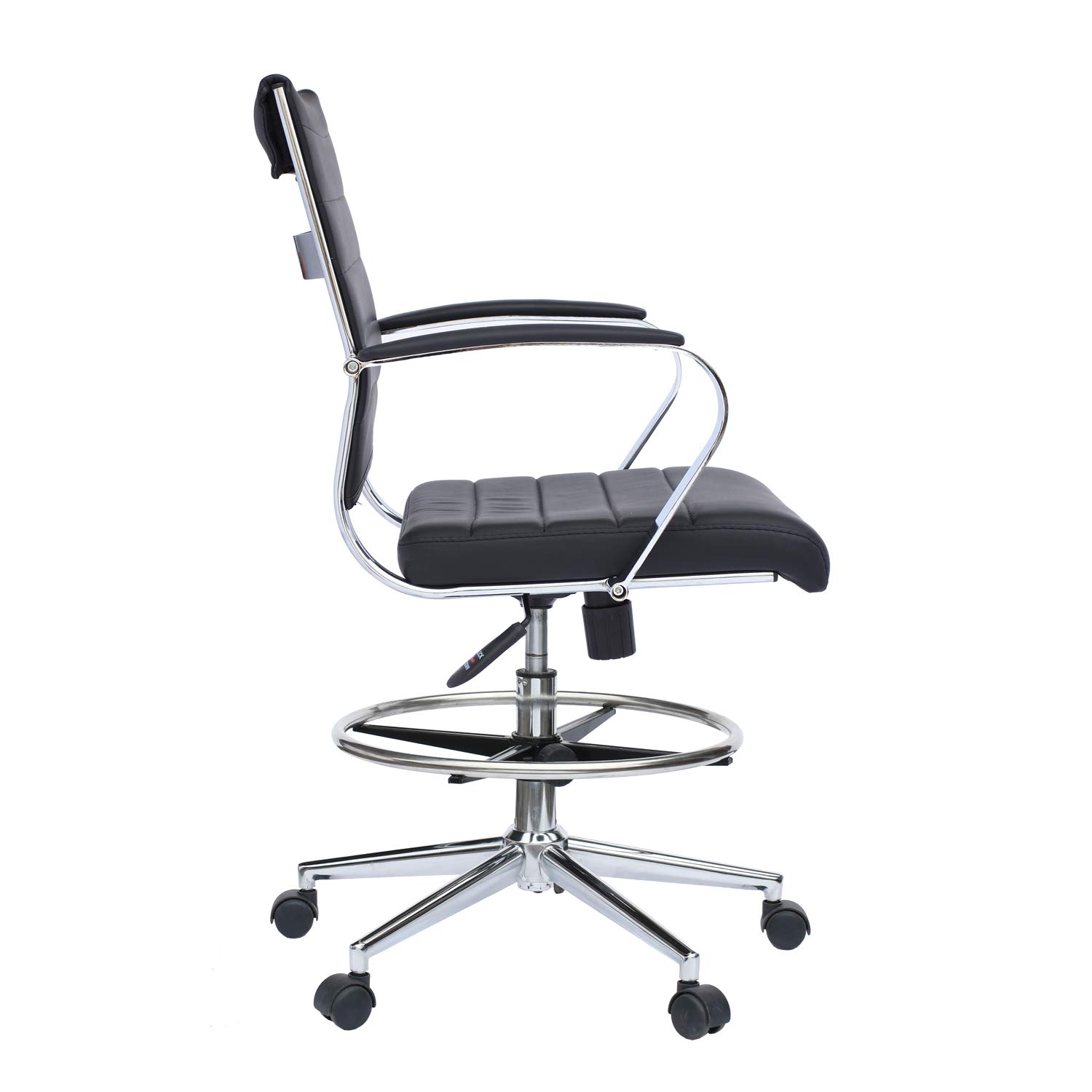 2xhome Modern Adjustable Ergonomic Office Chair - High Back Drafting Chair with Lumbar Support & Arms for Computer Work, Gaming & Home Office (Black) - Perfect for Long Hours Sitting, Studying & Professional Workspaces