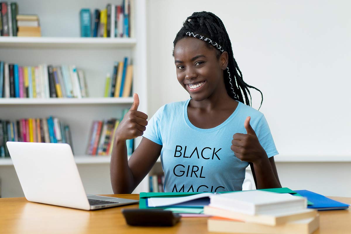 Black Girl Magic T-Shirt for Women - Cute Junior's Graphic Tee | Trendy Casual Wear for Everyday, Parties & Empowerment Events