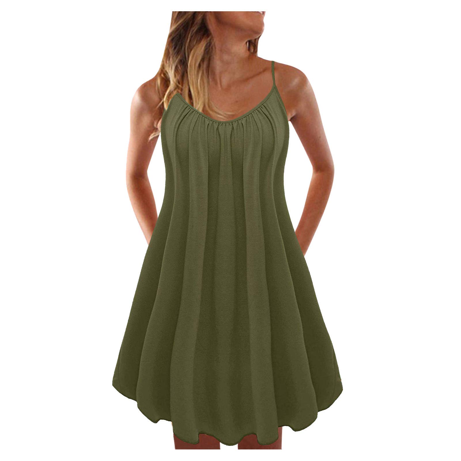 MORECON Plus Size Summer Dresses for Women - Sexy Solid Color Beach & Casual Dress, Prom Dress for Teens - Green 02 | Perfect for Beach Vacations, Parties & Everyday Wear