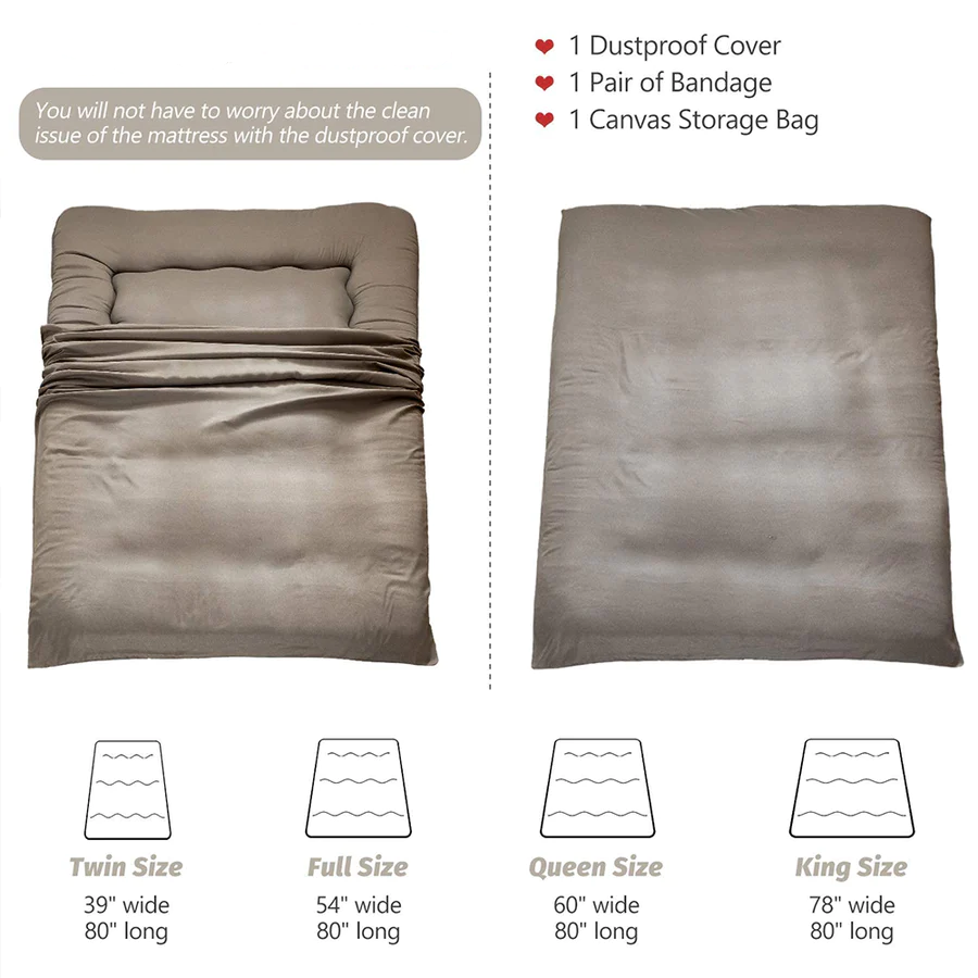 MAXYOYO Charcoal Grey Japanese Futon Mattress - Foldable Floor Mattress for Guest Bed, Camping & Small Spaces | Comfortable & Space-Saving Sleeping Solution