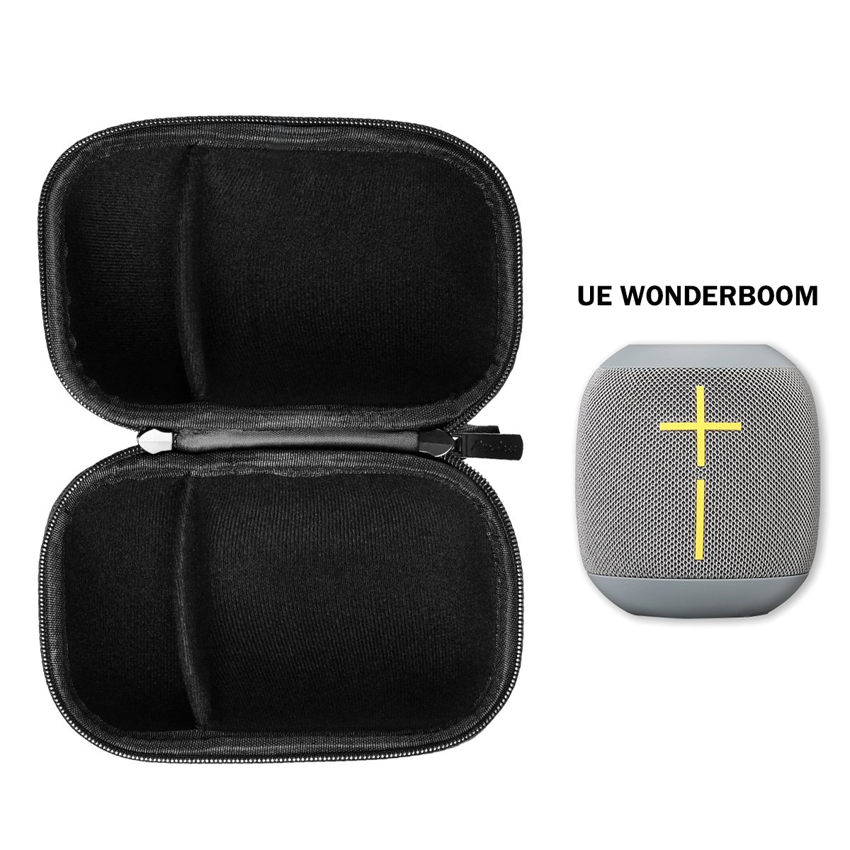 ProCase Hard Protective Case for Ultimate Ears WONDERBOOM/WONDERBOOM 2 Speaker - Durable Travel Carrying Bag with Charger & USB Cable Storage - Perfect for Outdoor Adventures, Beach Trips & Travel - Black