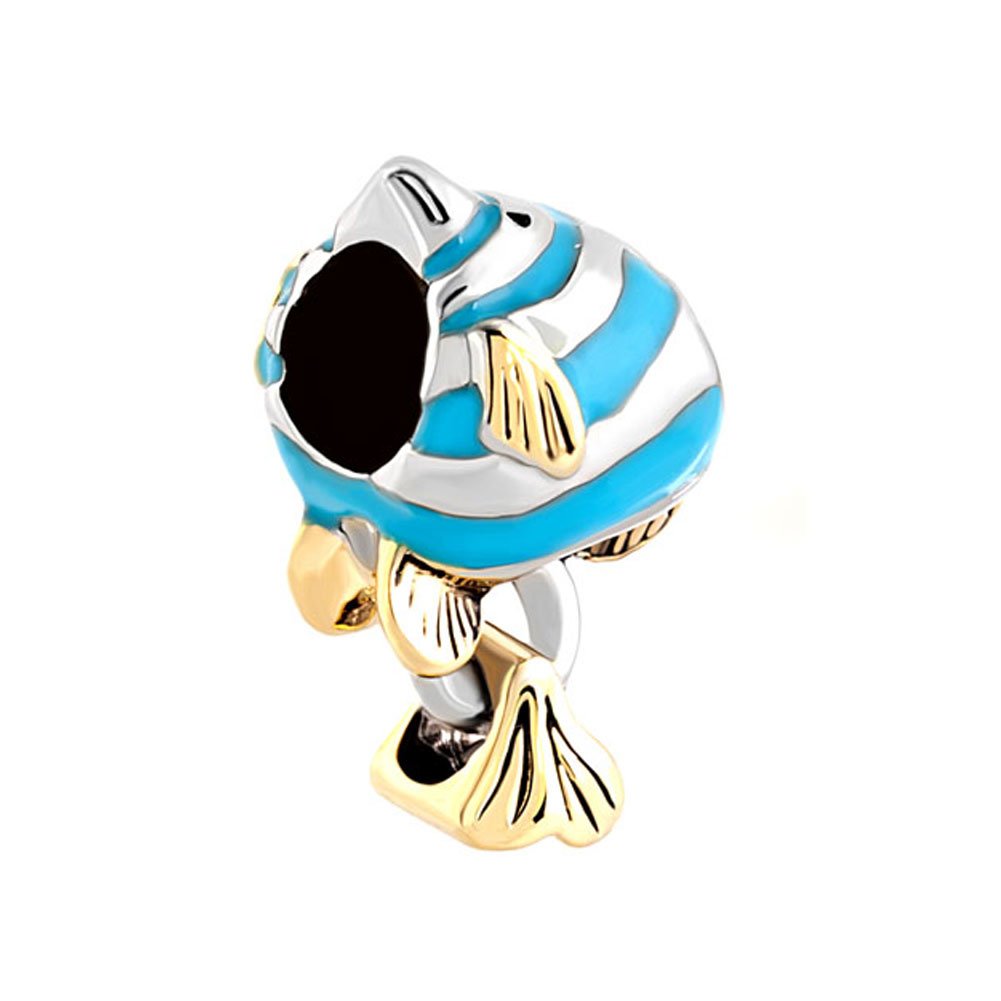 Mini Jewelry Blue Tropical Fish Charm for Pandora Bracelets - Ocean & Summer Theme Birthday Gift for Women, Girls, Granddaughter | Perfect for Beach Parties, Vacation Accessories & Everyday Wear