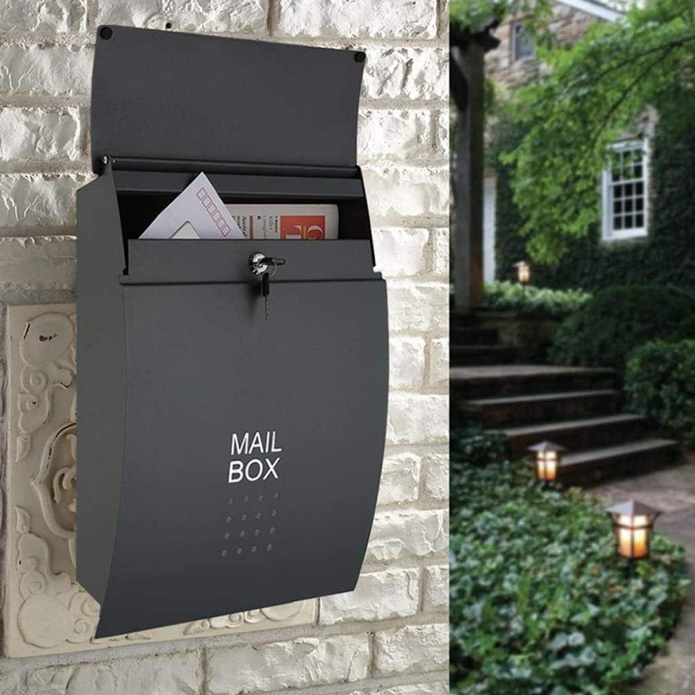Waterproof Wall-Mounted Outdoor Mailbox & Newspaper Holder - White & Black Options for Home, Garden, or Office Use
